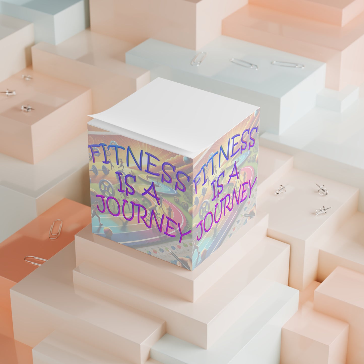 Note Cube "Fitness is a Journey "