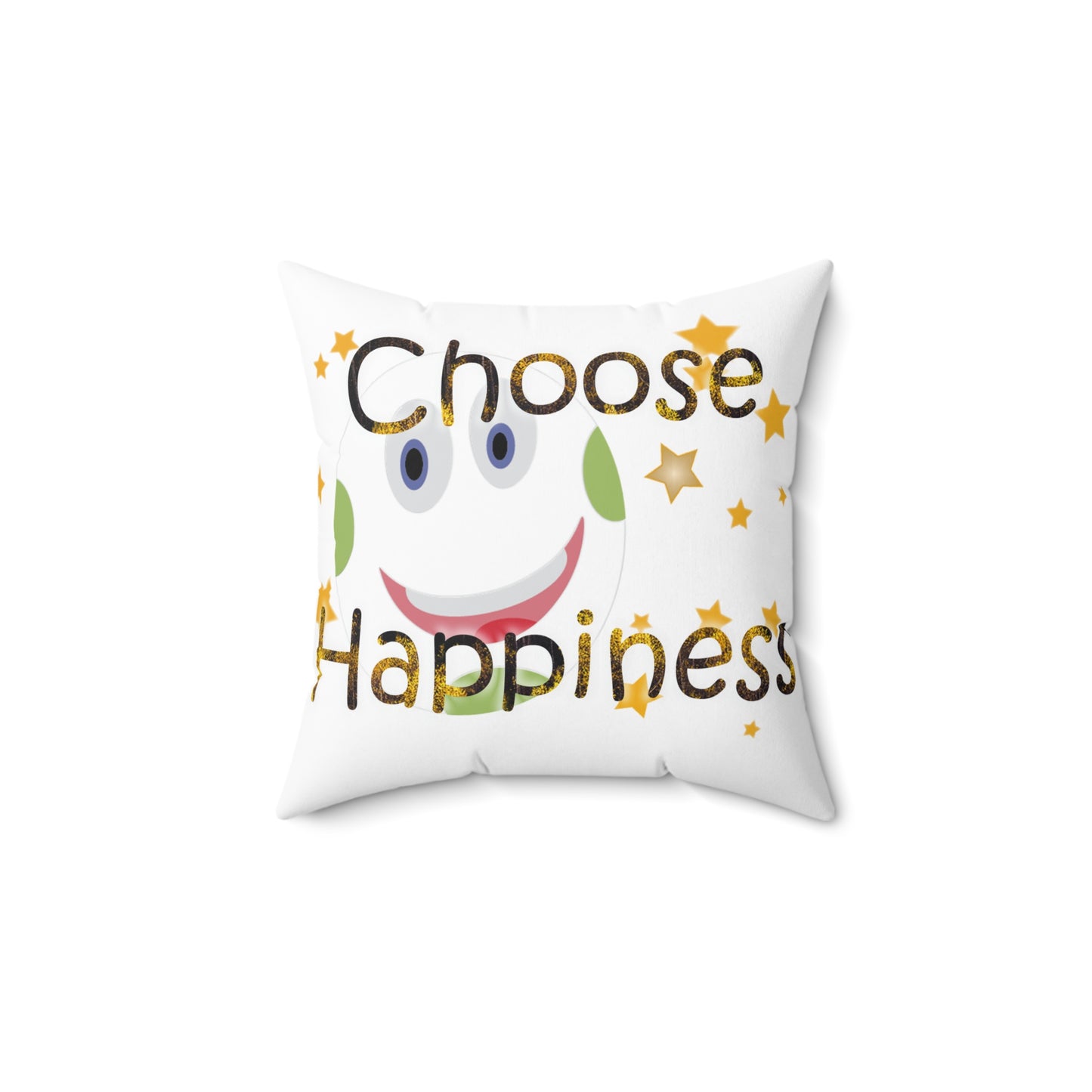 Spun Polyester Square Pillow Choose Happiness