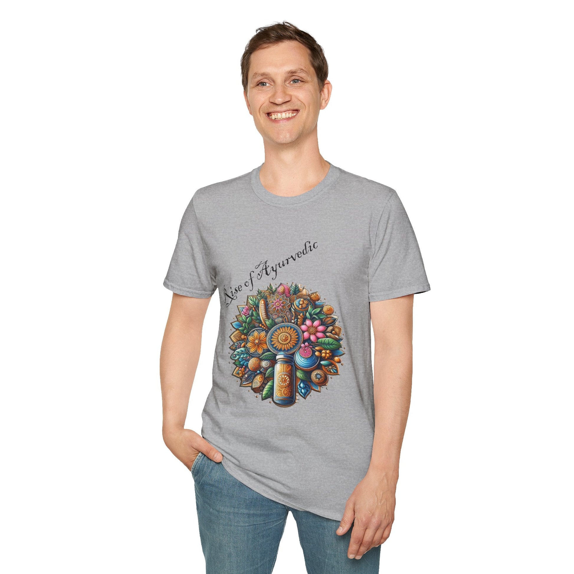 Colorful Nature-Inspired Unisex Softstyle T-Shirt - Ayurvedic