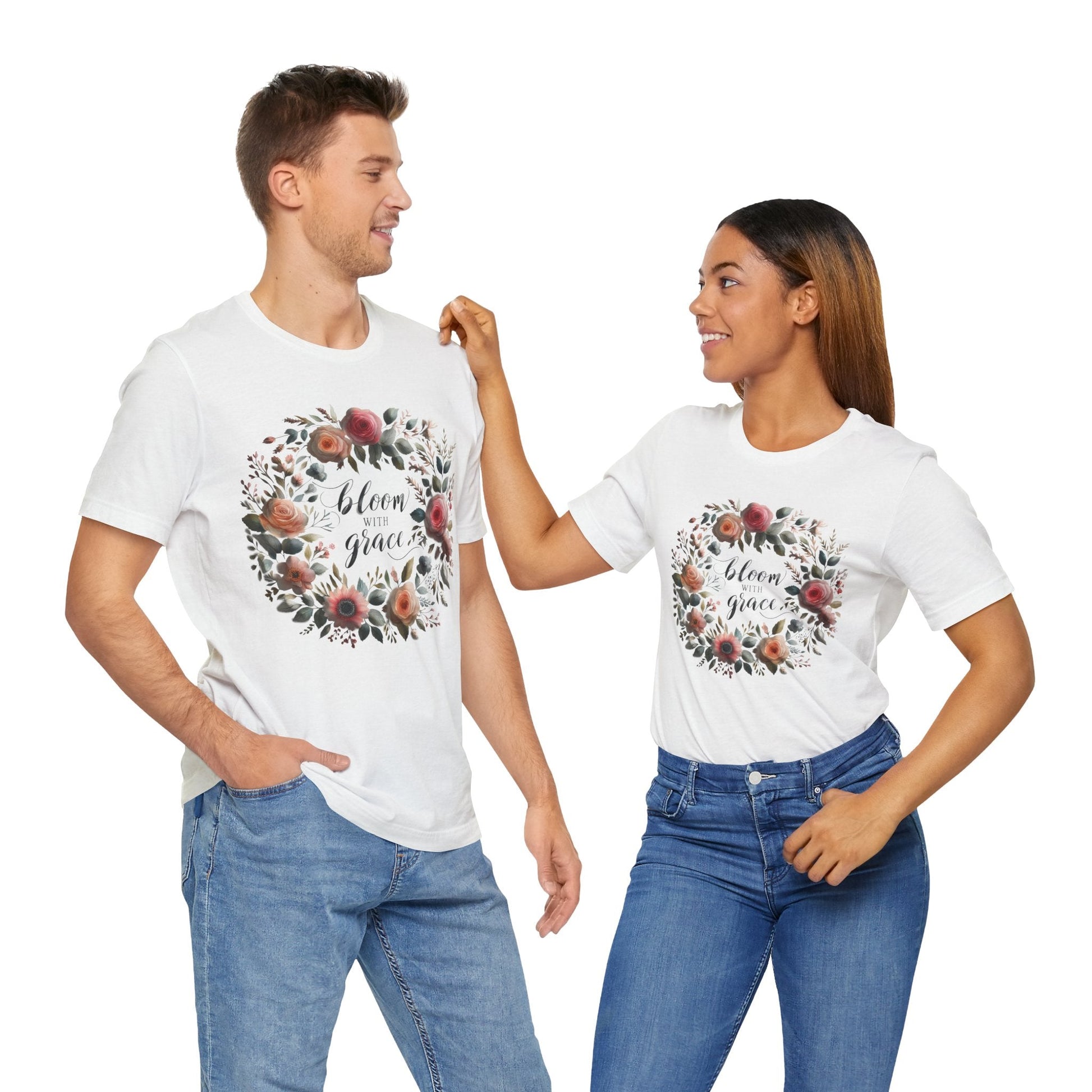 Bloom with Grace T-shirt - Unisex Short Sleeve Summer collection shirt