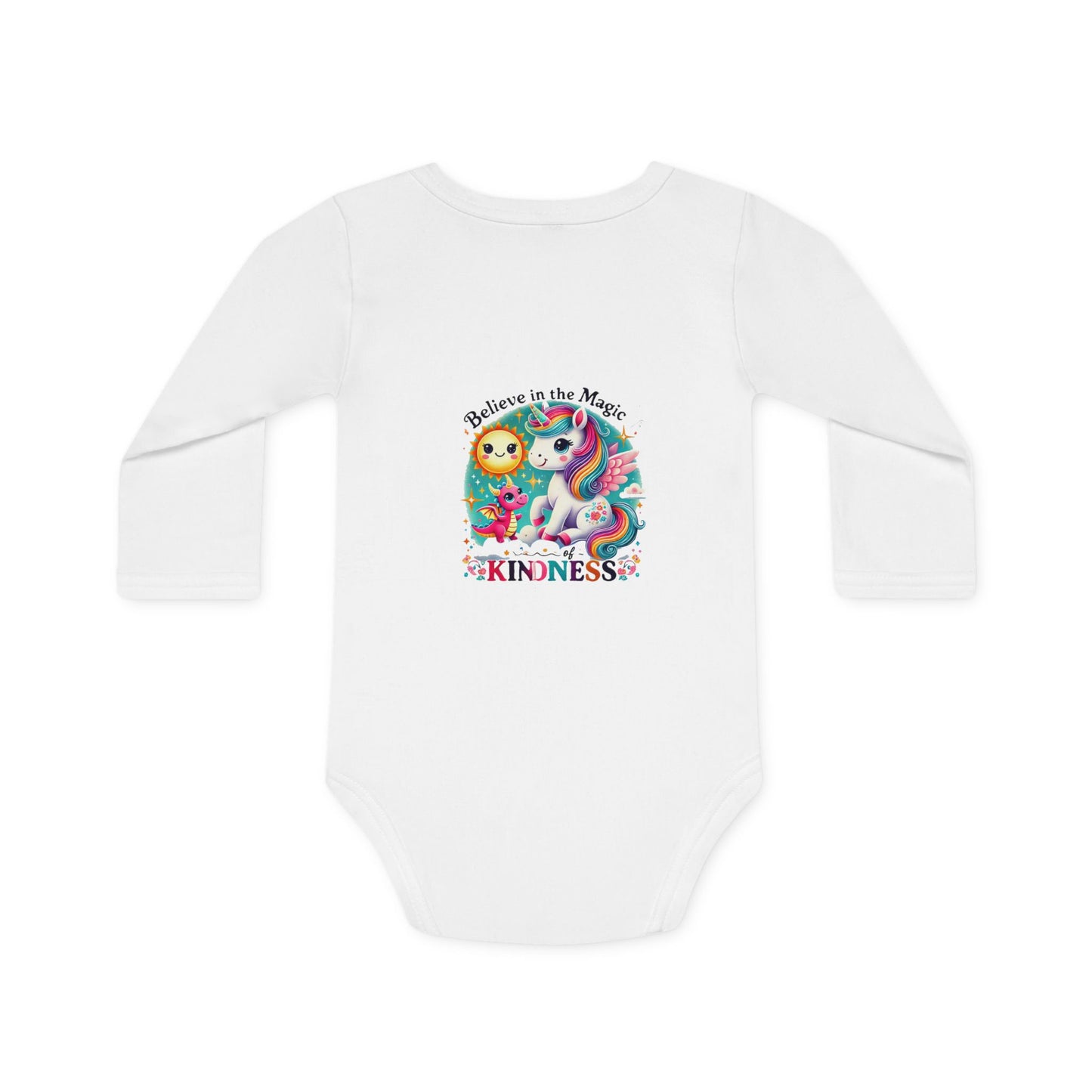 Baby Long-Sleeve Organic Bodysuit"Believe in the Magic of Kindness"