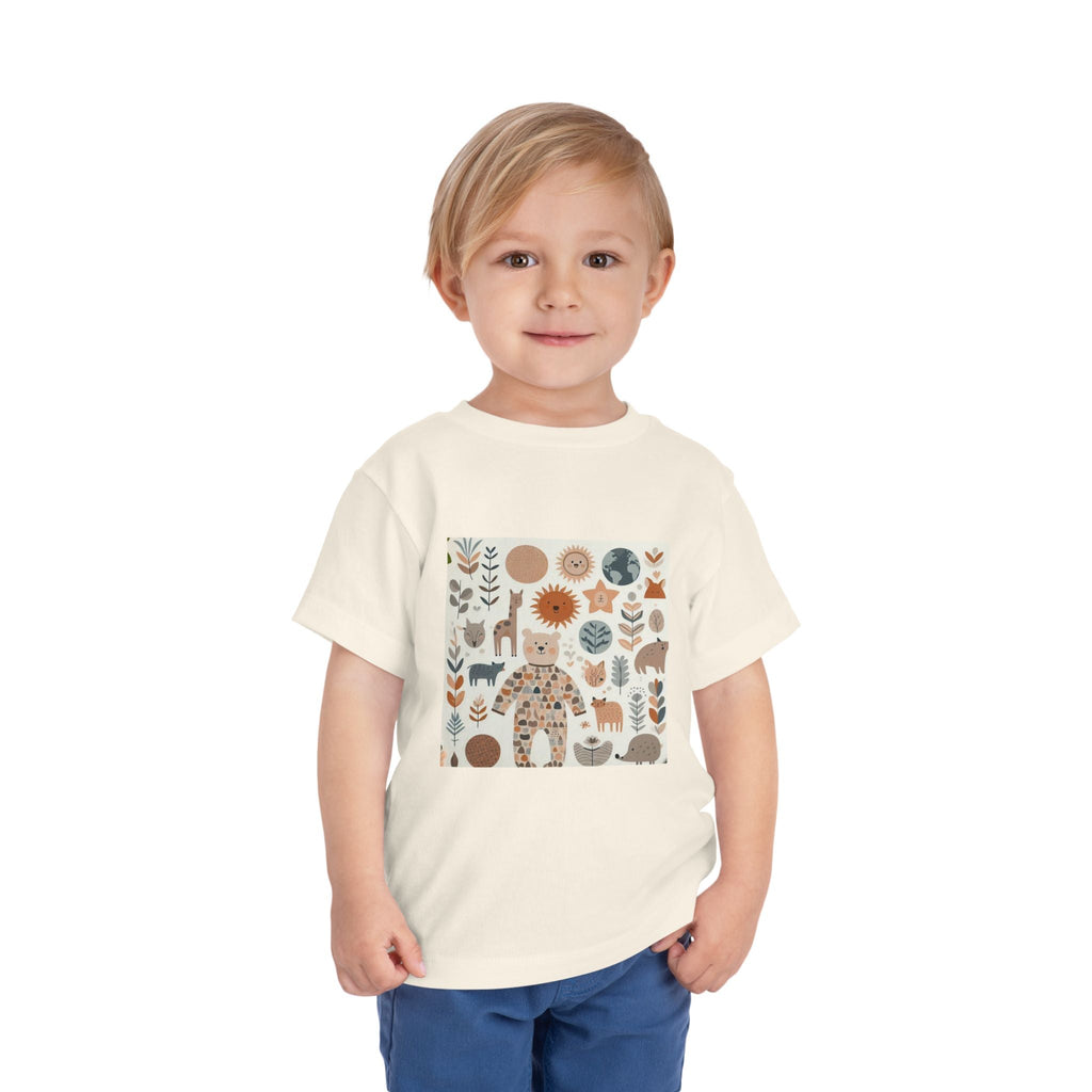 Eco-Friendly Toddler Short Sleeve T-shirt - with Nature Print