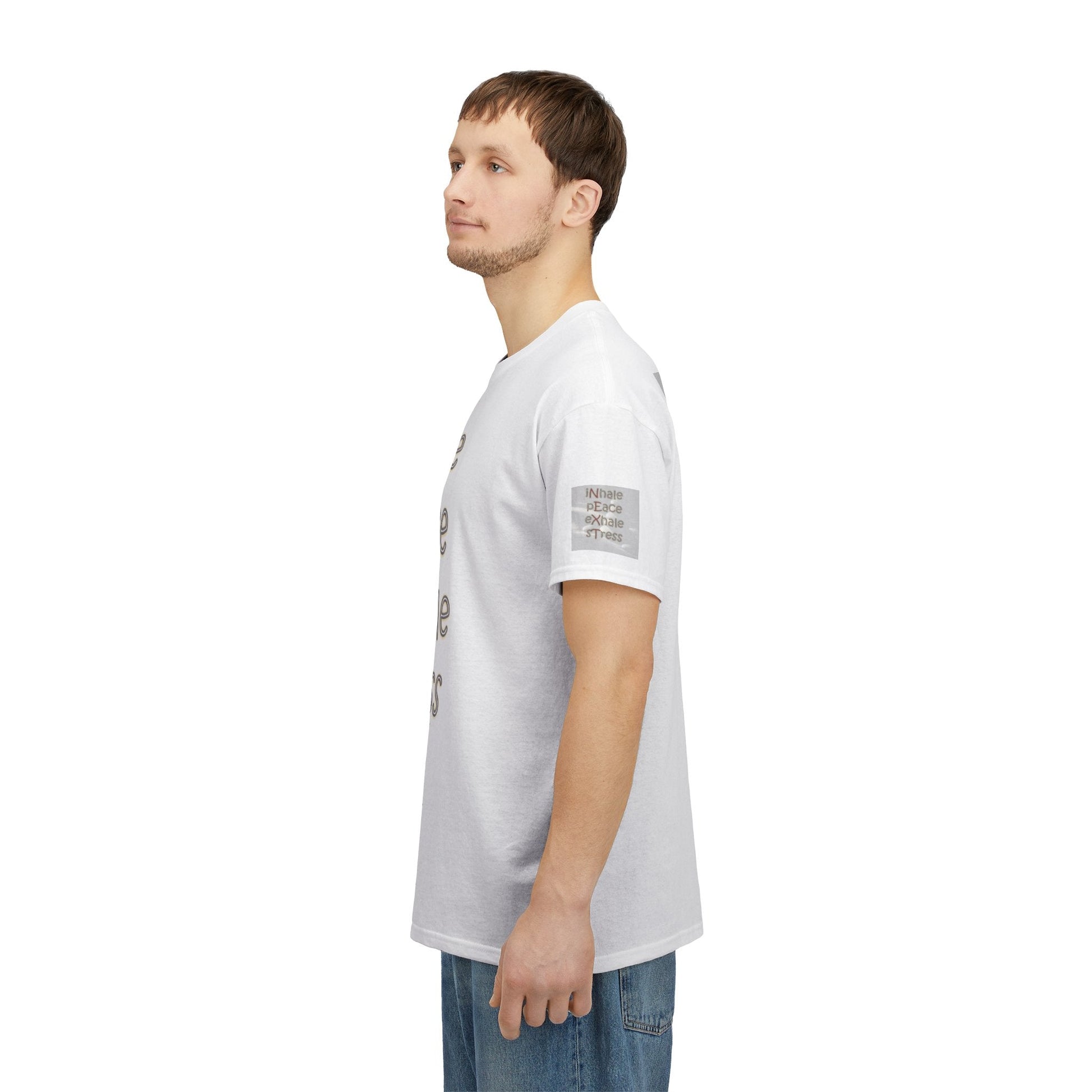 Unisex Heavy Cotton T-shirt - Inhale Peace Exhale Stress for Everyday