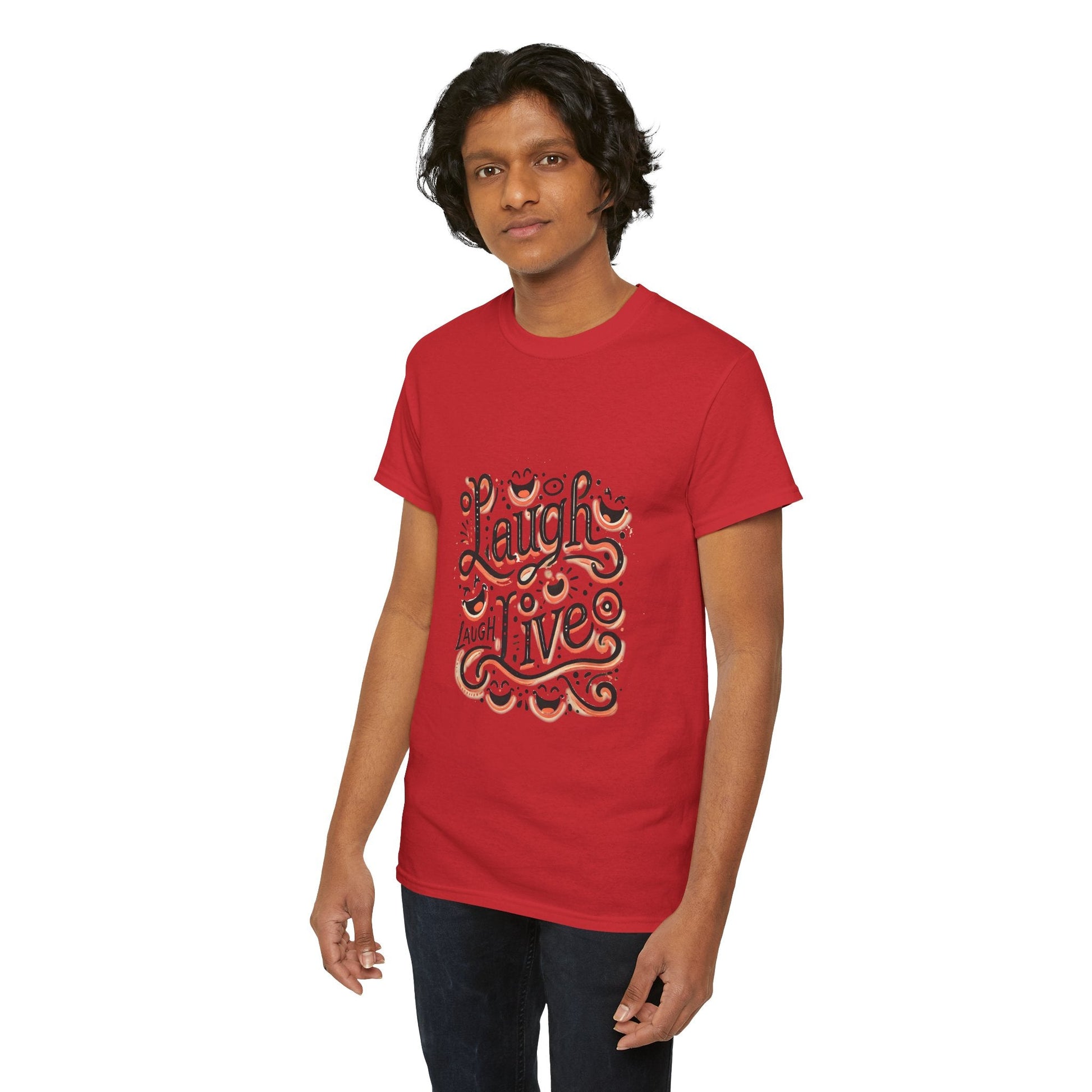 Unisex Heavy Cotton T-shirt  - Laugh Live III Built for Everyday Style