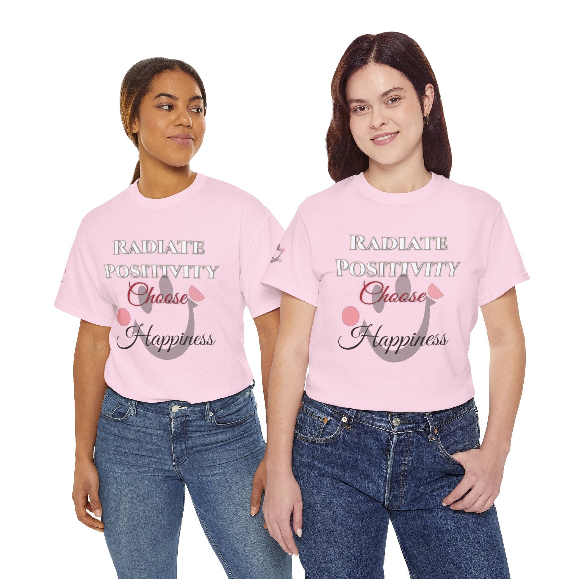 Unisex Heavy Cotton T-shirt - Radiate Positivity - Choose Happiness