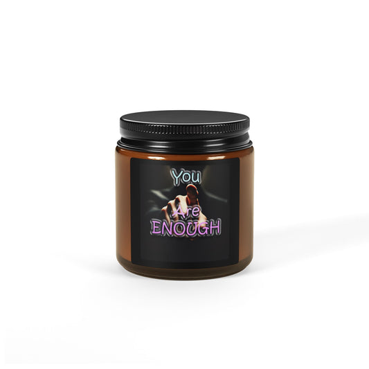 Scented Soy Candle (Multi-Size, Amber Jar) " You Are Enough"