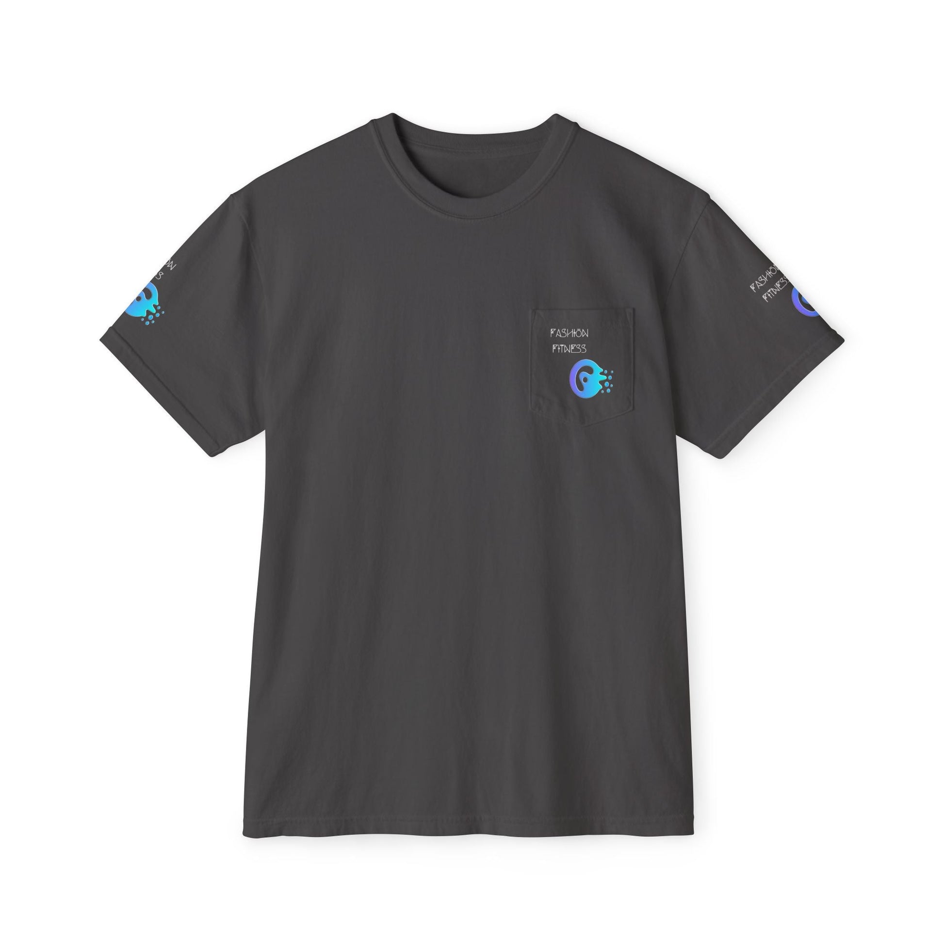 Unisex Garment-Dyed Pocket T-Shirt in dark color with left chest pocket, made from 100% ring-spun cotton.