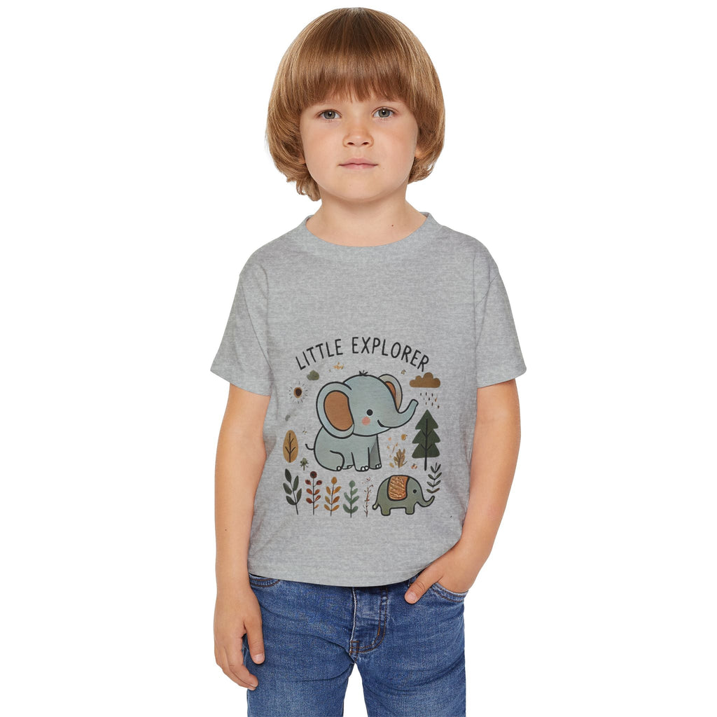 Little Explorer Toddler T-Shirt - Cute Elephant & Turtle Design