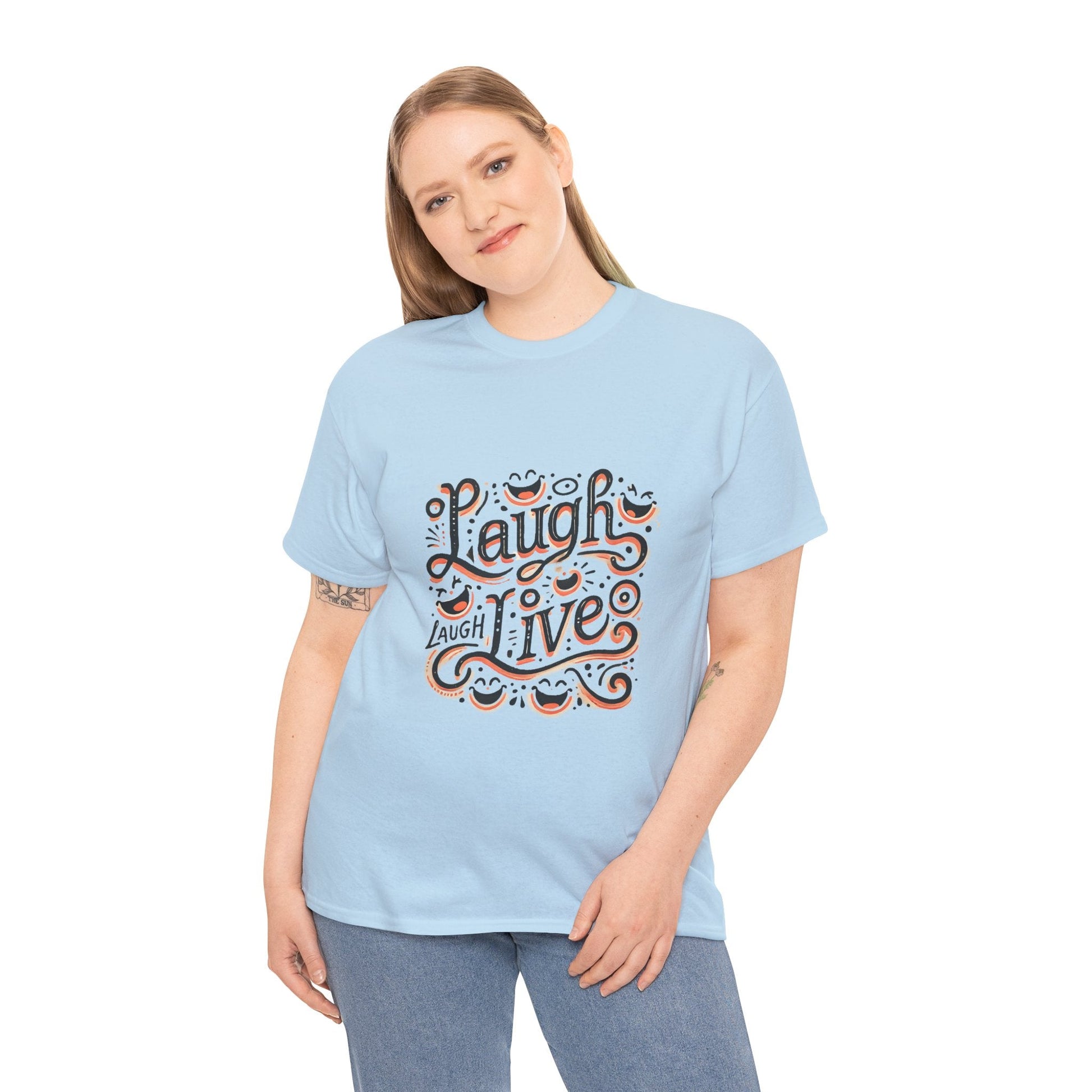 Unisex Heavy Cotton T-shirt  - Laugh Live III Built for Everyday Style