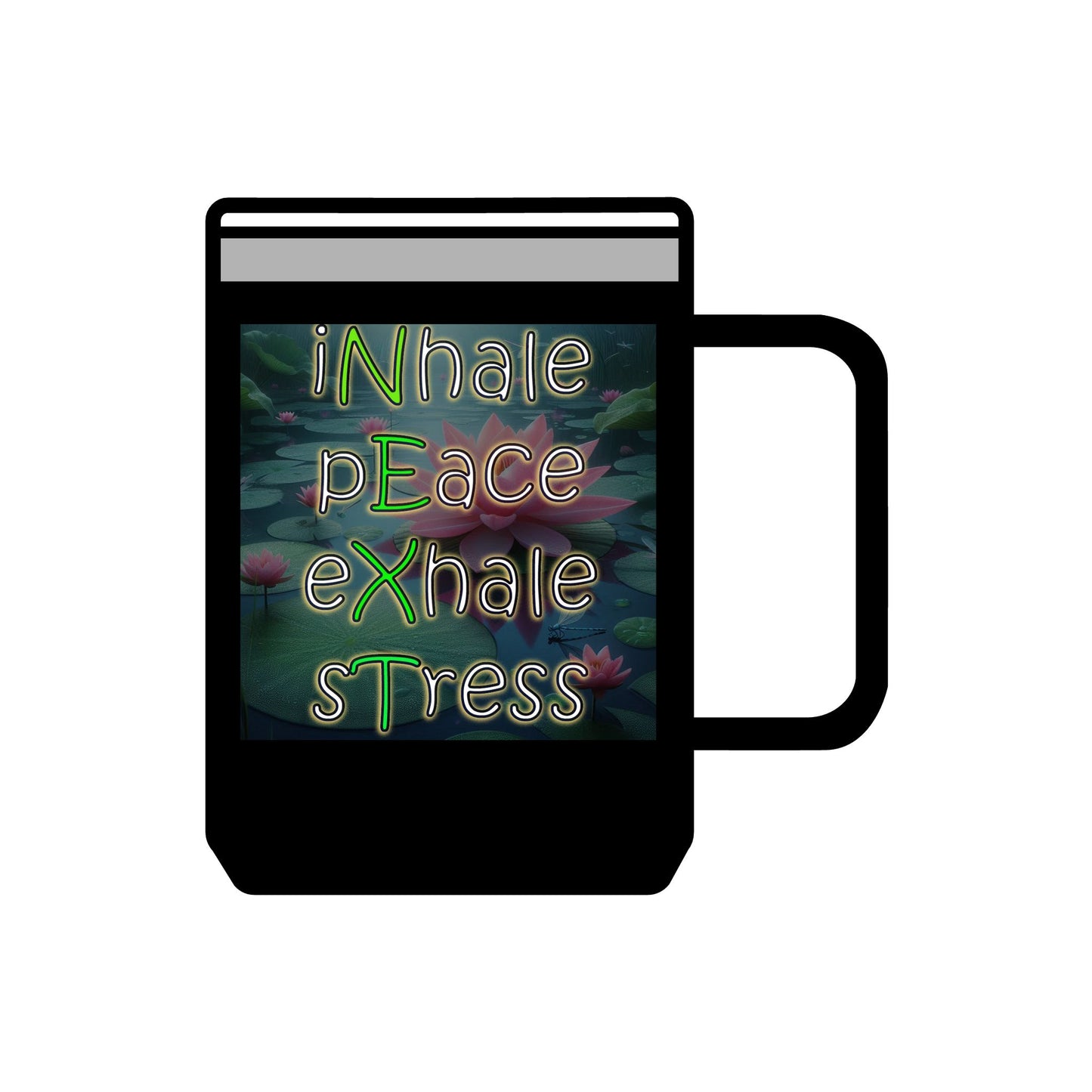 Coffee Mug Tumbler, 15oz Inhale Peace Exhale Stress