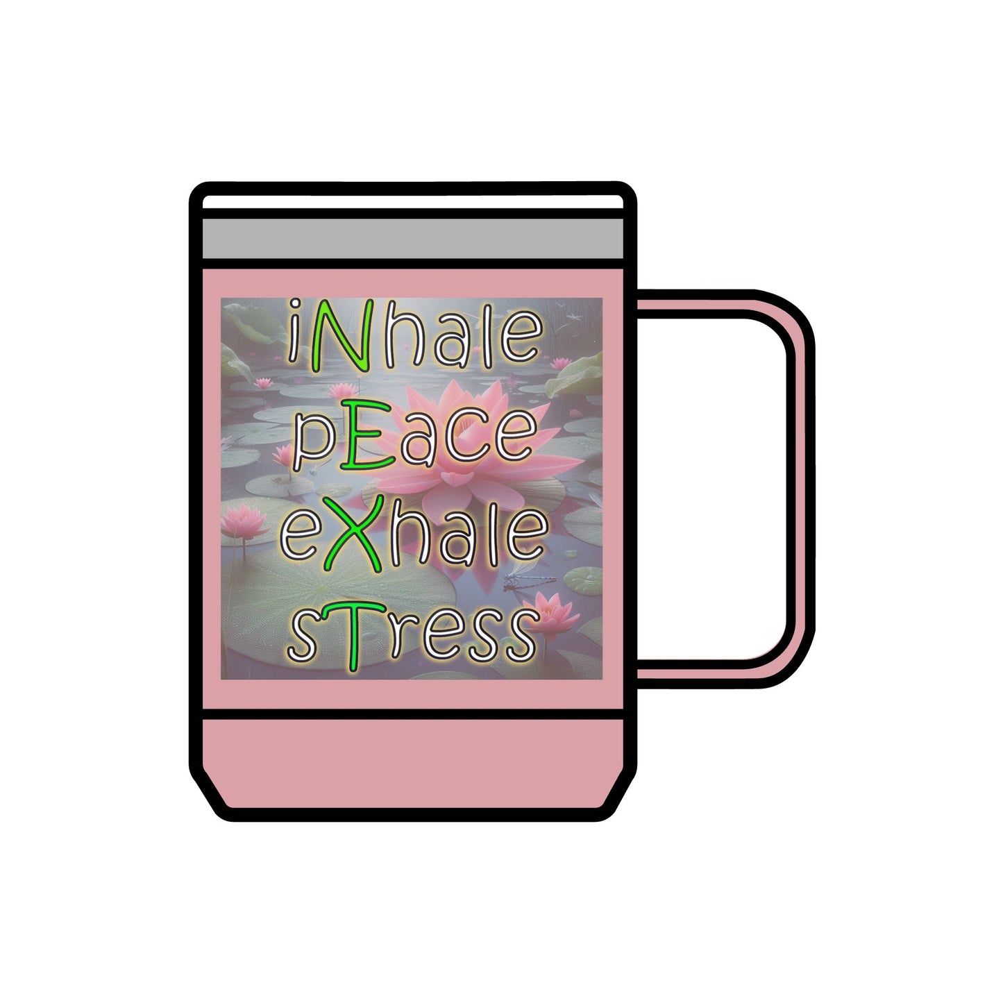 Coffee Mug Tumbler, 15oz Inhale Peace Exhale Stress