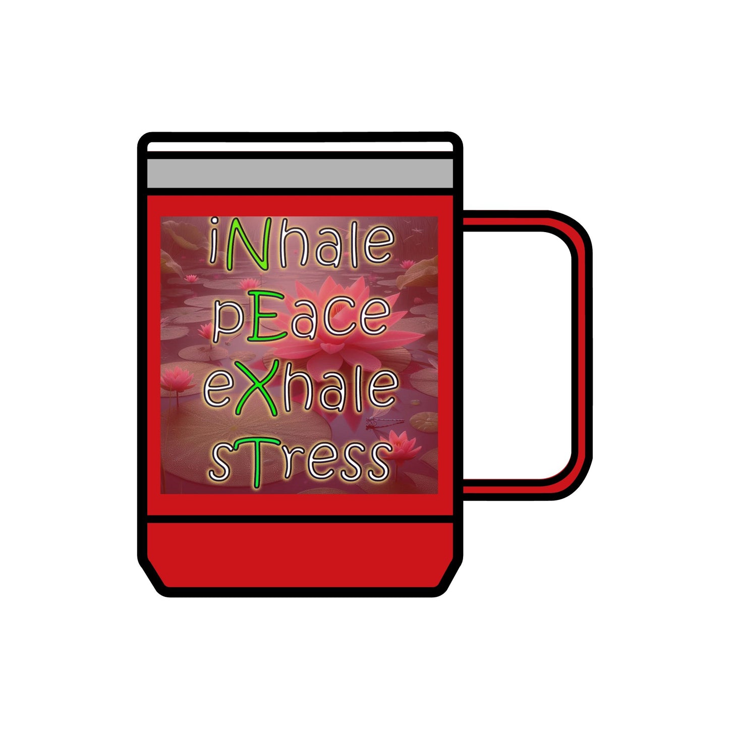 Coffee Mug Tumbler, 15oz Inhale Peace Exhale Stress