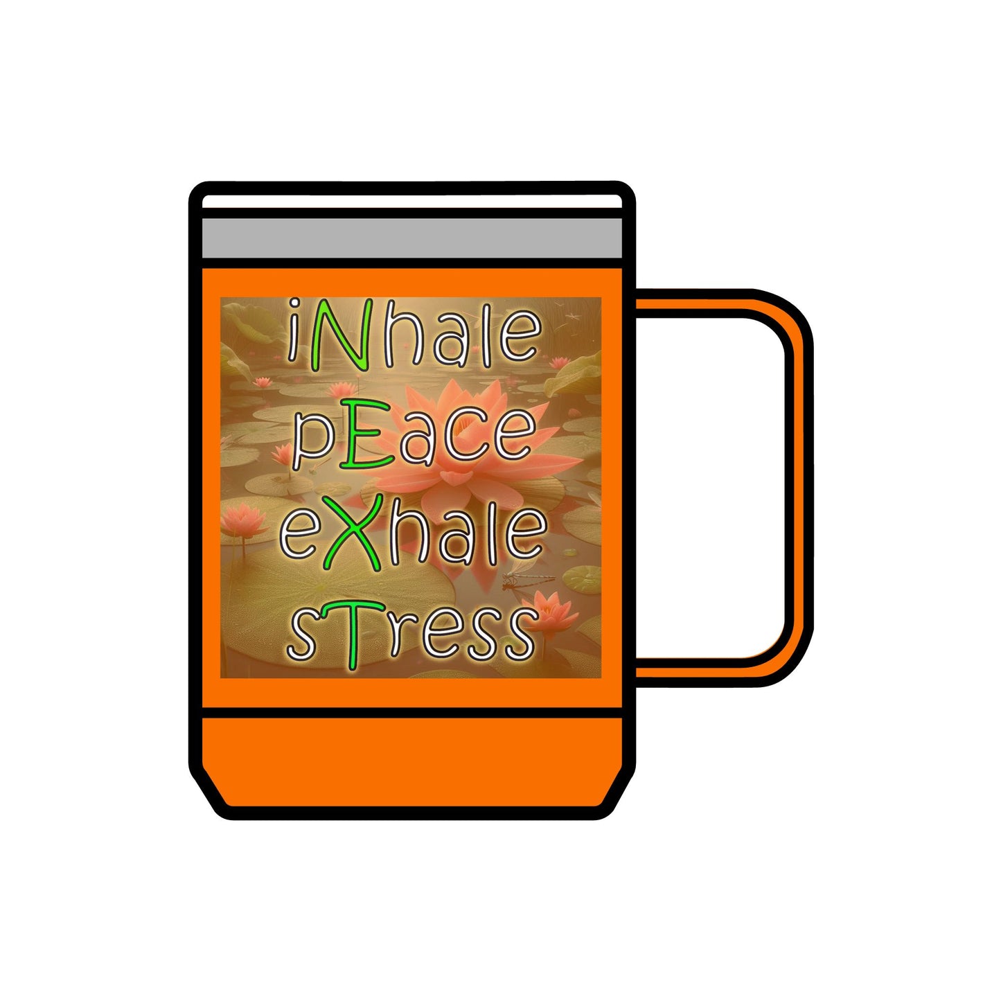 Coffee Mug Tumbler, 15oz Inhale Peace Exhale Stress