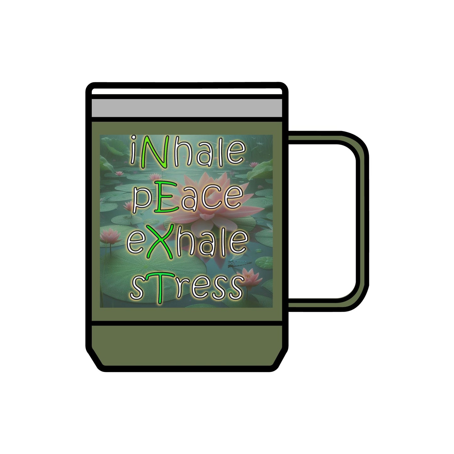 Coffee Mug Tumbler, 15oz Inhale Peace Exhale Stress