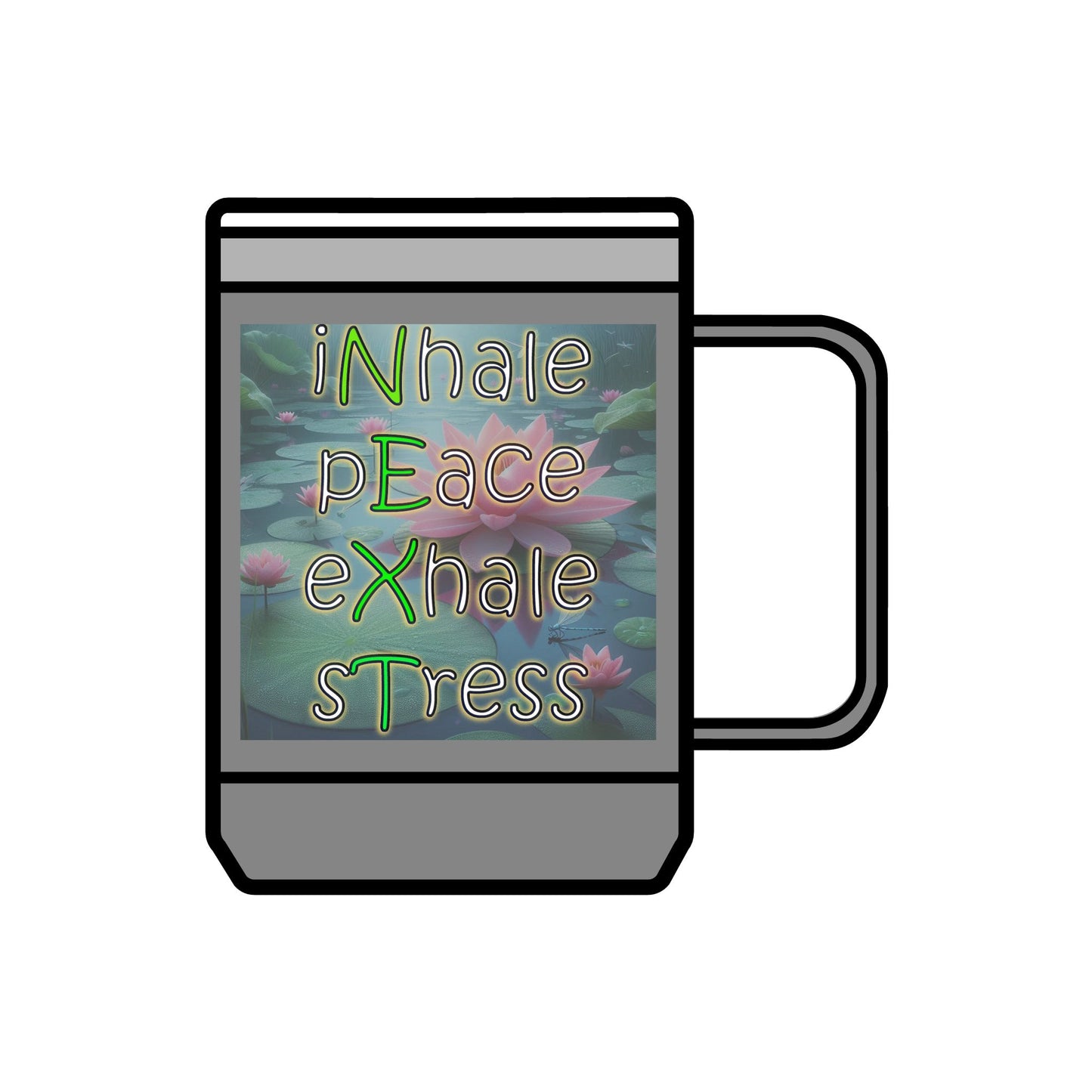 Coffee Mug Tumbler, 15oz Inhale Peace Exhale Stress