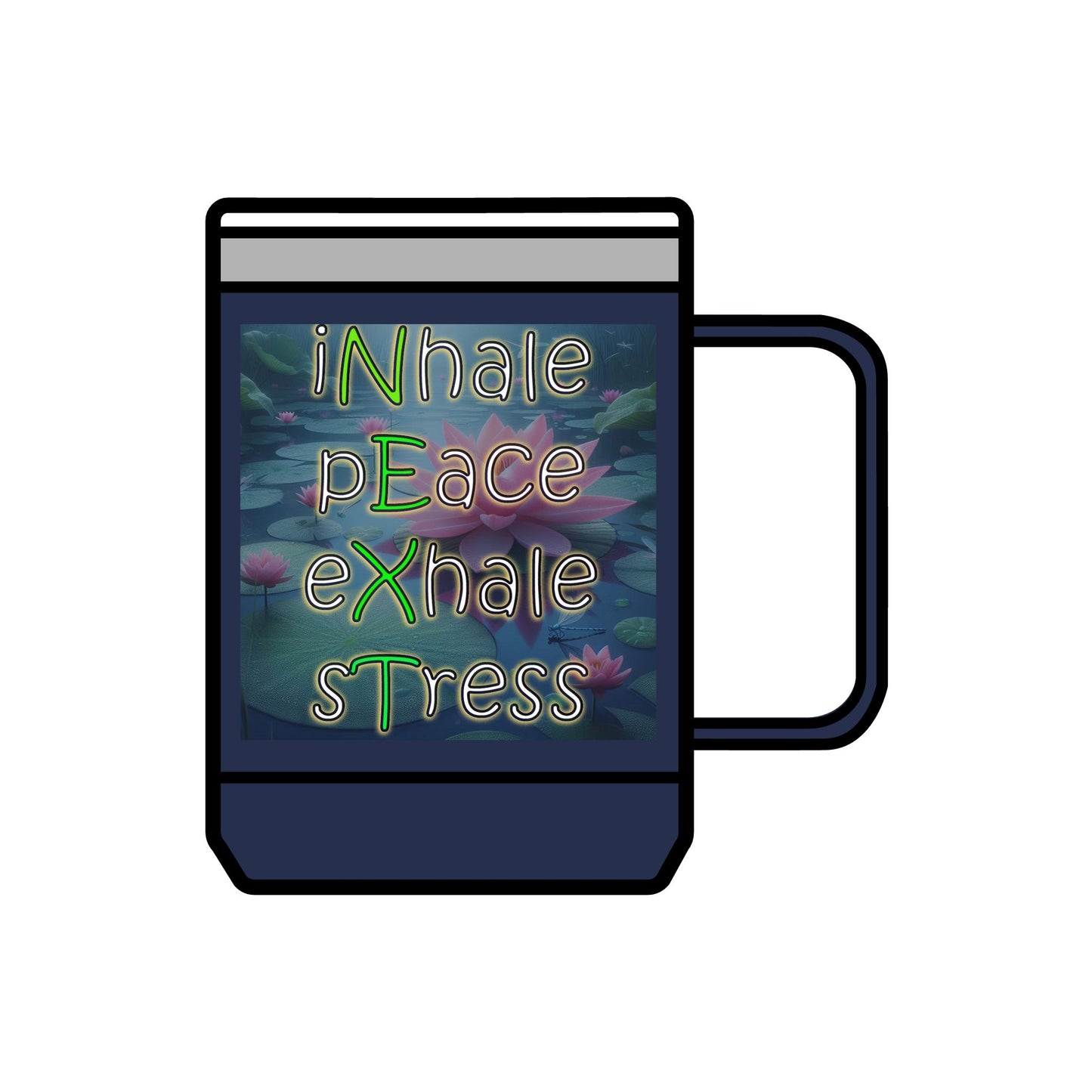 Coffee Mug Tumbler, 15oz Inhale Peace Exhale Stress