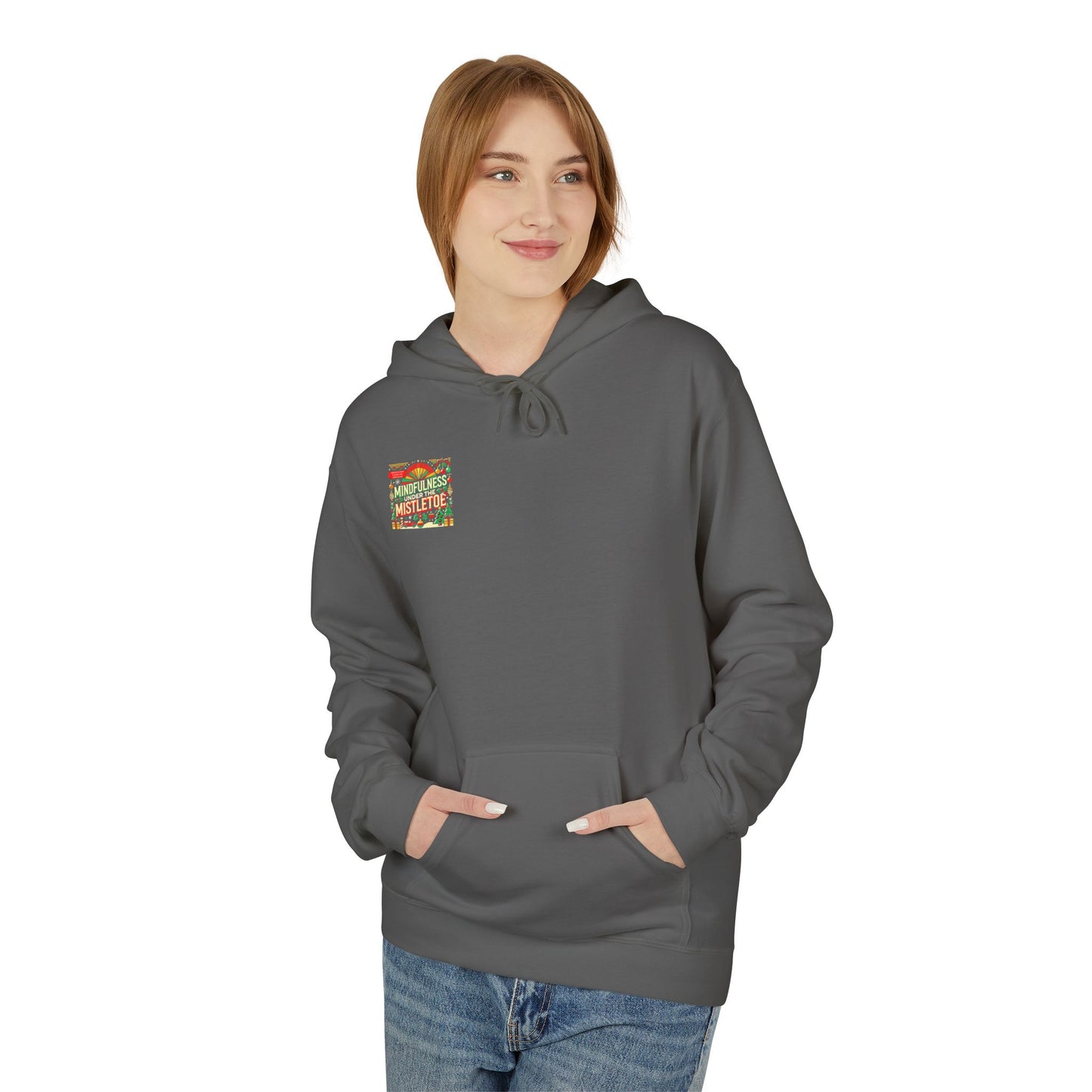 Unisex Midweight Softstyle Fleece Hoodie " Mindfulness Under the Mistletoe "