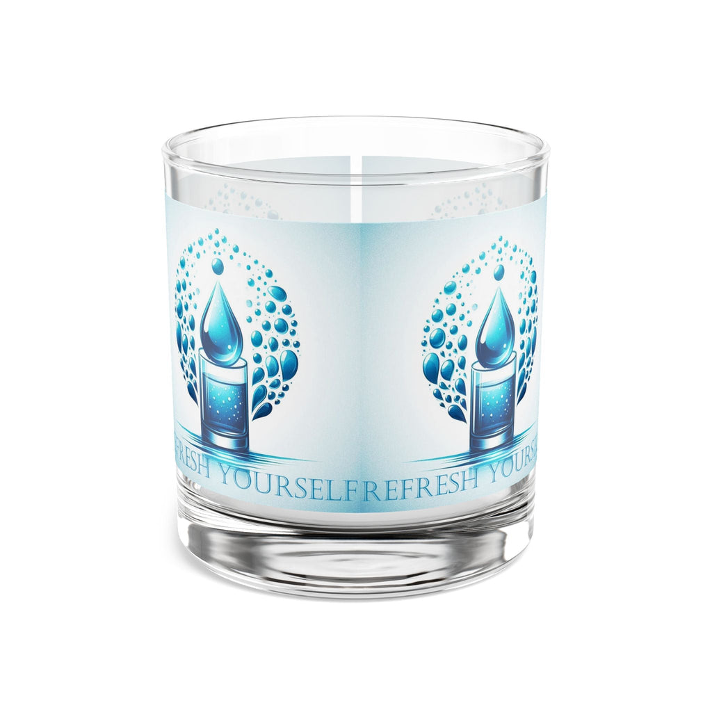 Refreshing 10oz Rocks Glass with vibrant wraparound print, ideal for cocktails and whiskey.
