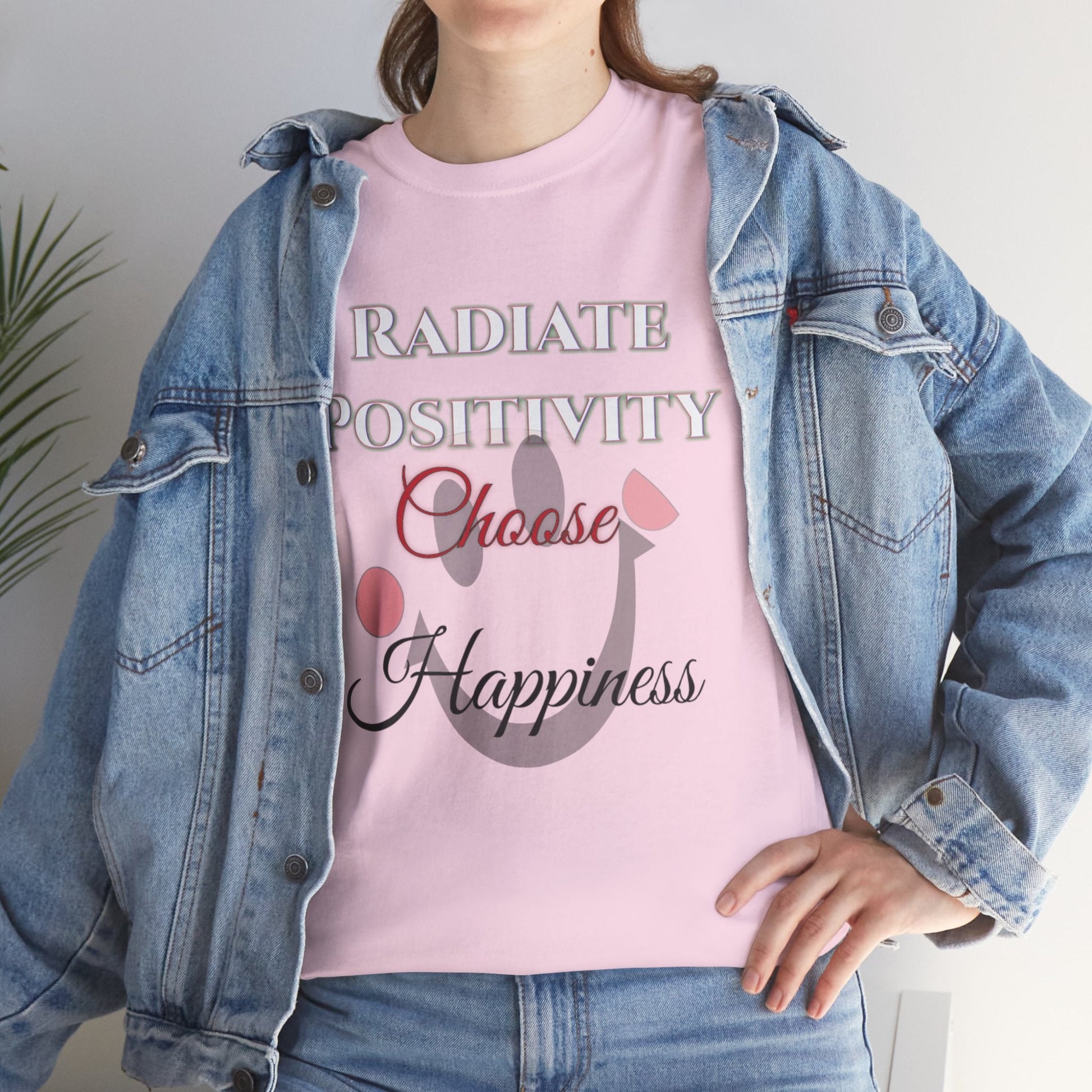 Unisex Heavy Cotton T-shirt - Radiate Positivity - Choose Happiness
