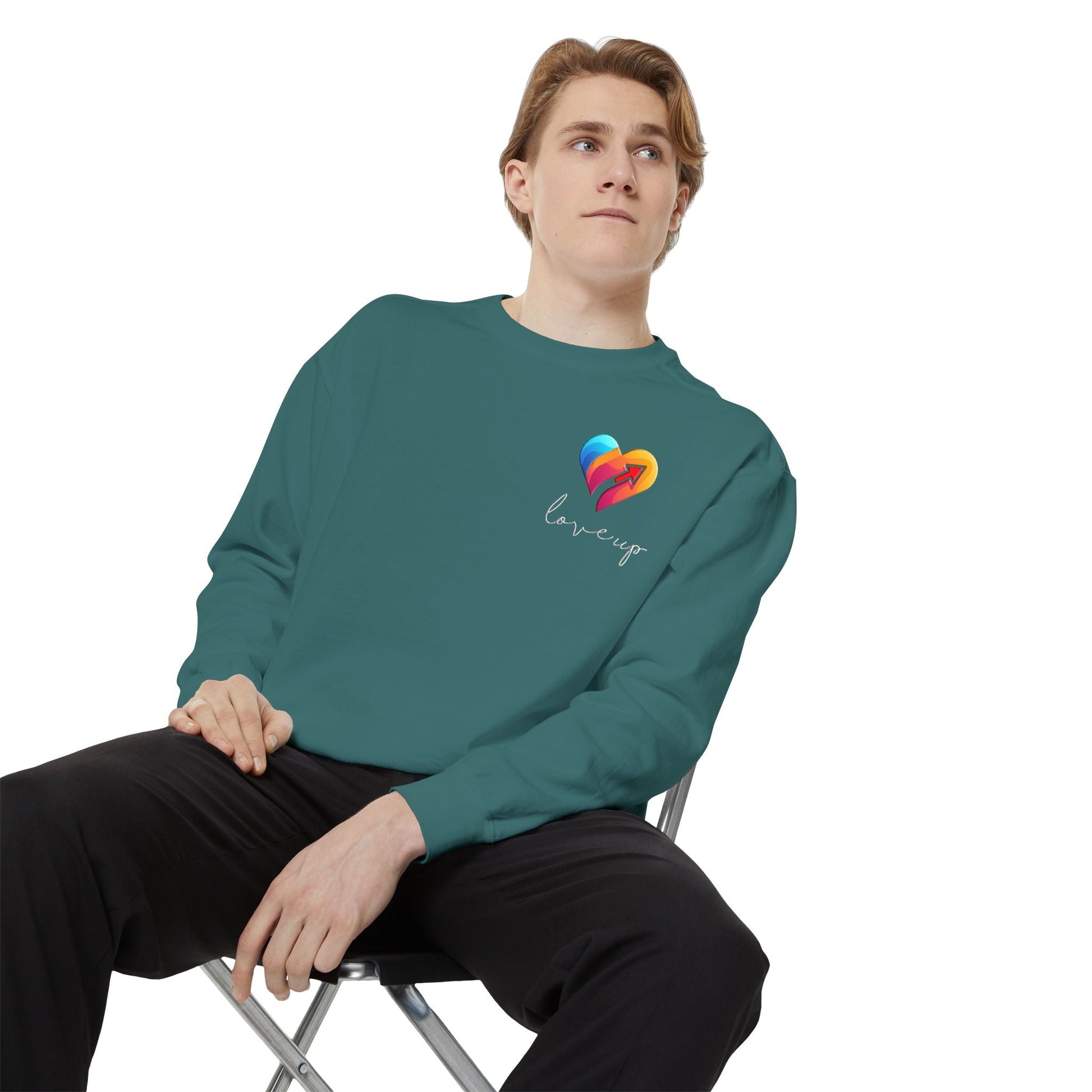 Unisex Garment Dyed Sweatshirt  Love's Up | Soft & Stylish Sweatshirt