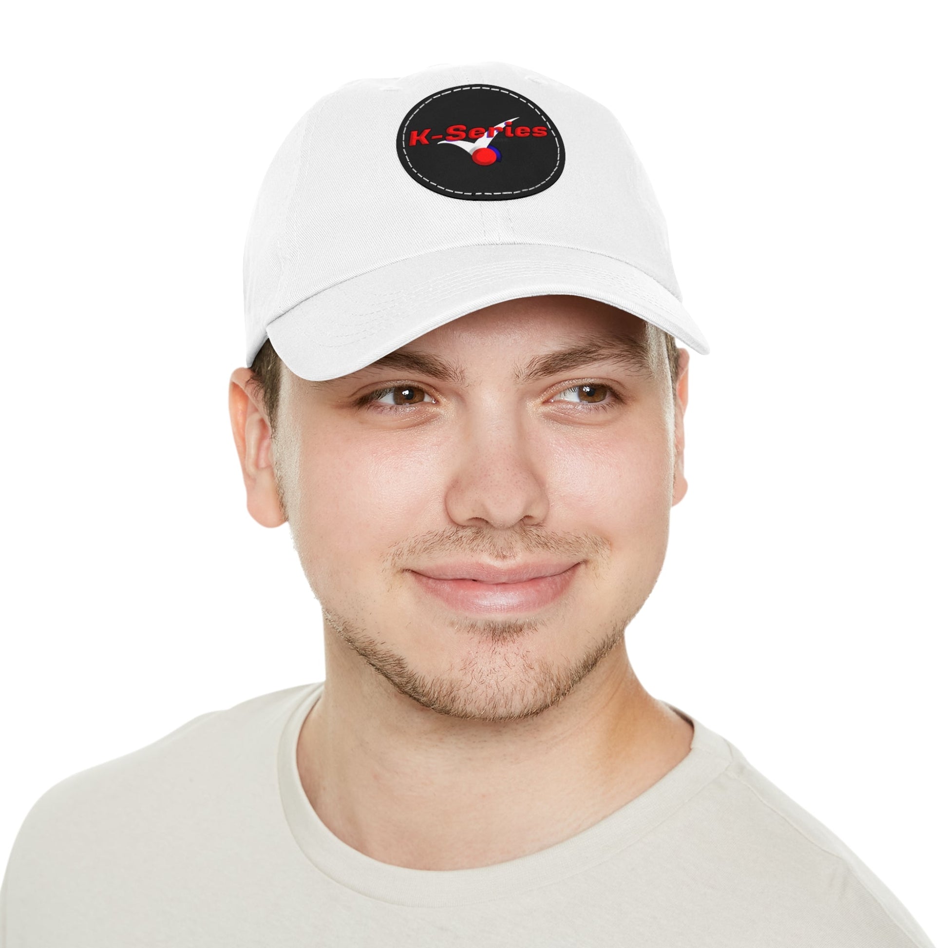 Dad Hat - with Leather Patch (Round) "K- Series" Stylish HeadwearDad Hat - with Leather Patch (Round) "K- Series" Stylish Headwear