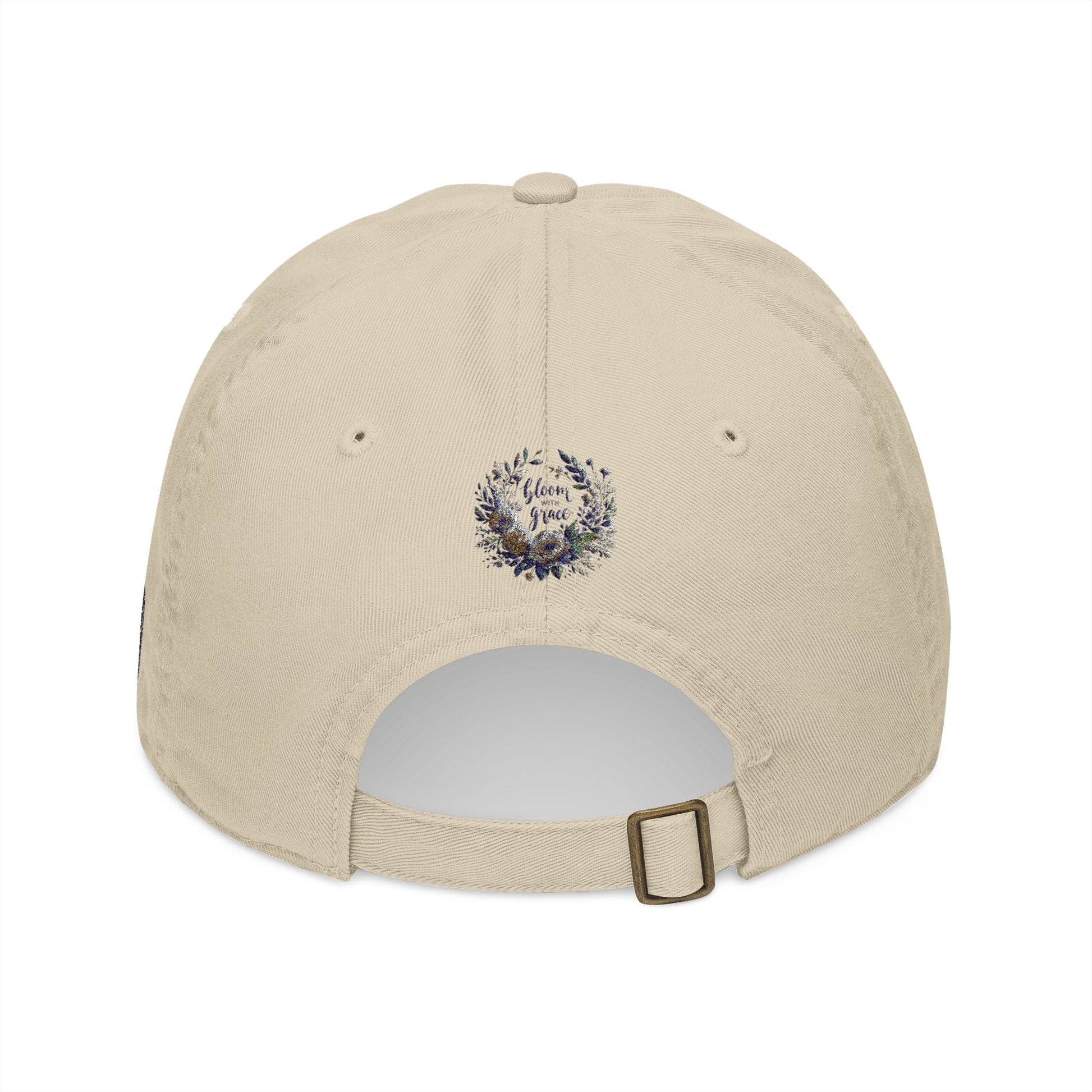 Organic Embroidered Baseball Cap - Floral Design for Nature to bloom