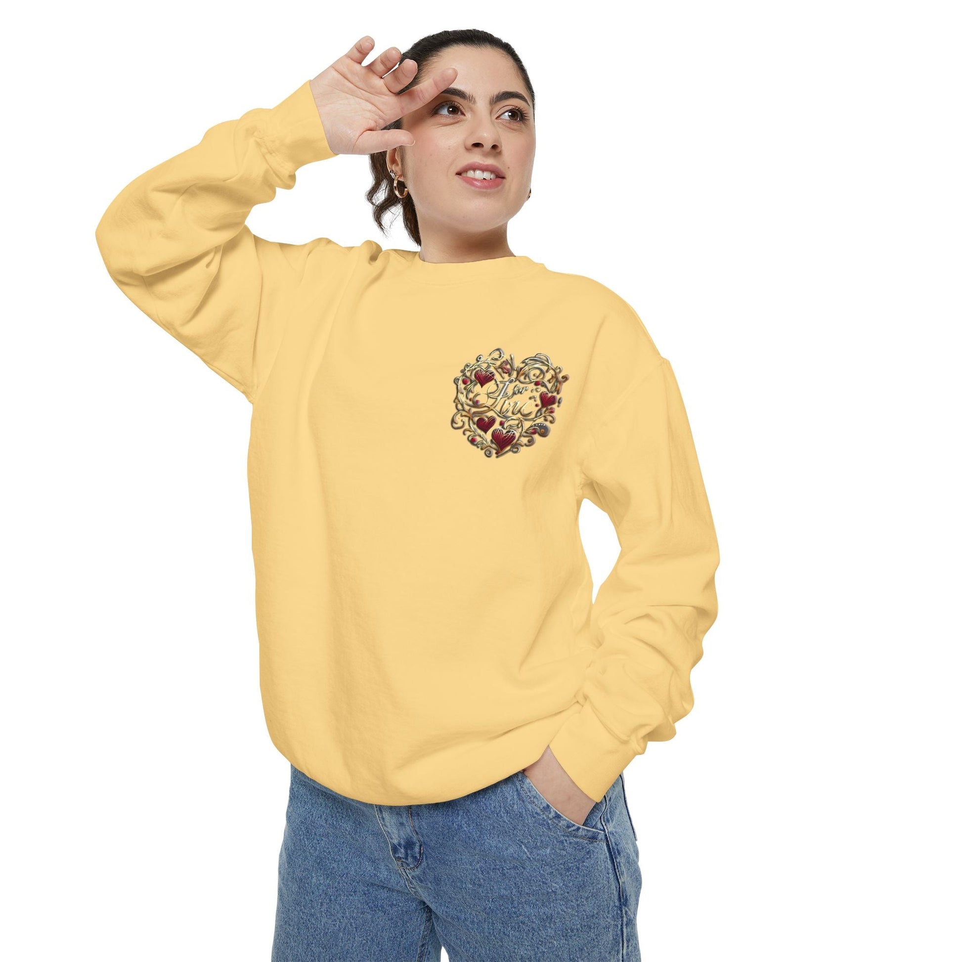 Unisex Garment-Dyed Sweatshirt - Love For Me Premium Comfort