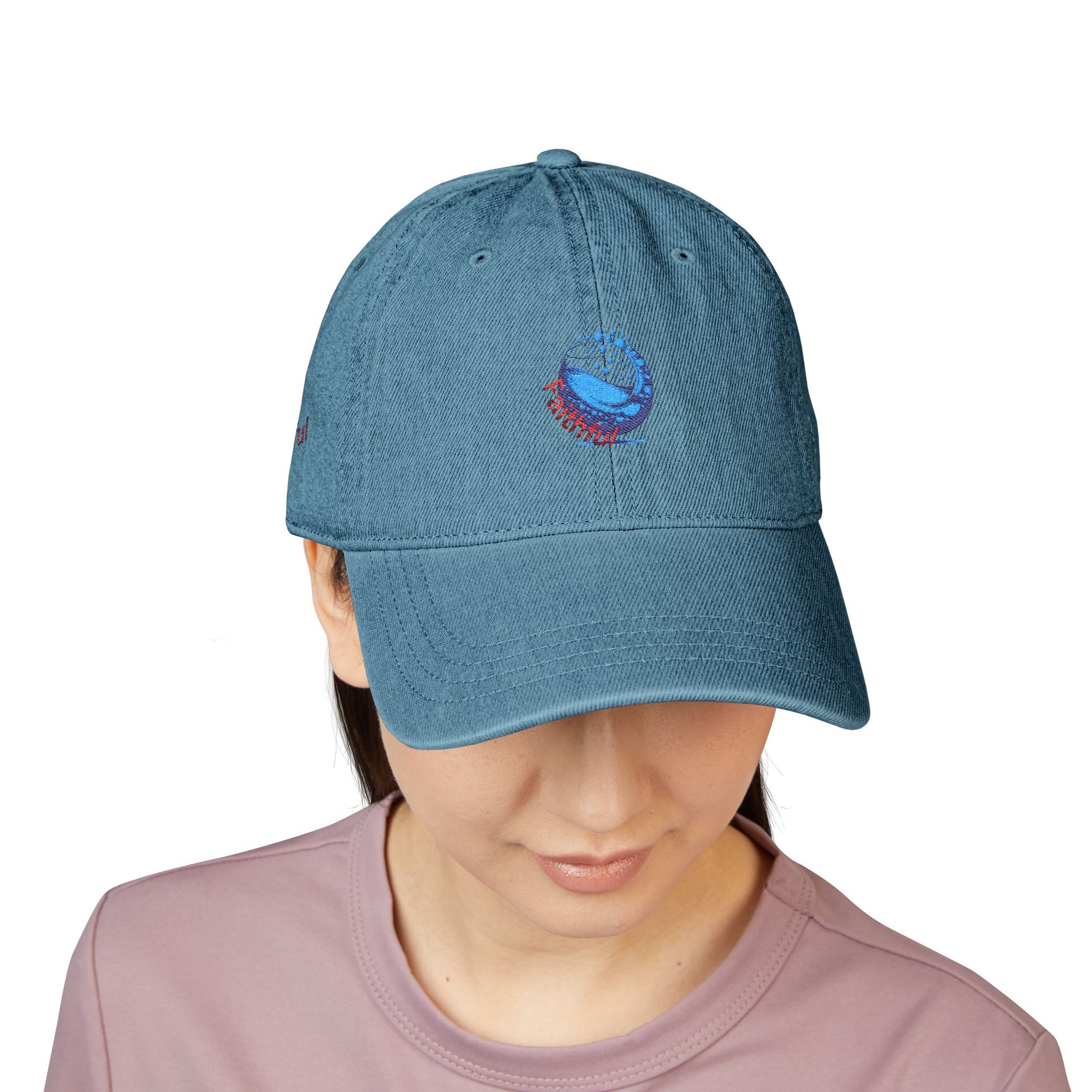 Denim Hat Faithful - Stylish Embroidered Cap Vintage-Inspired Style