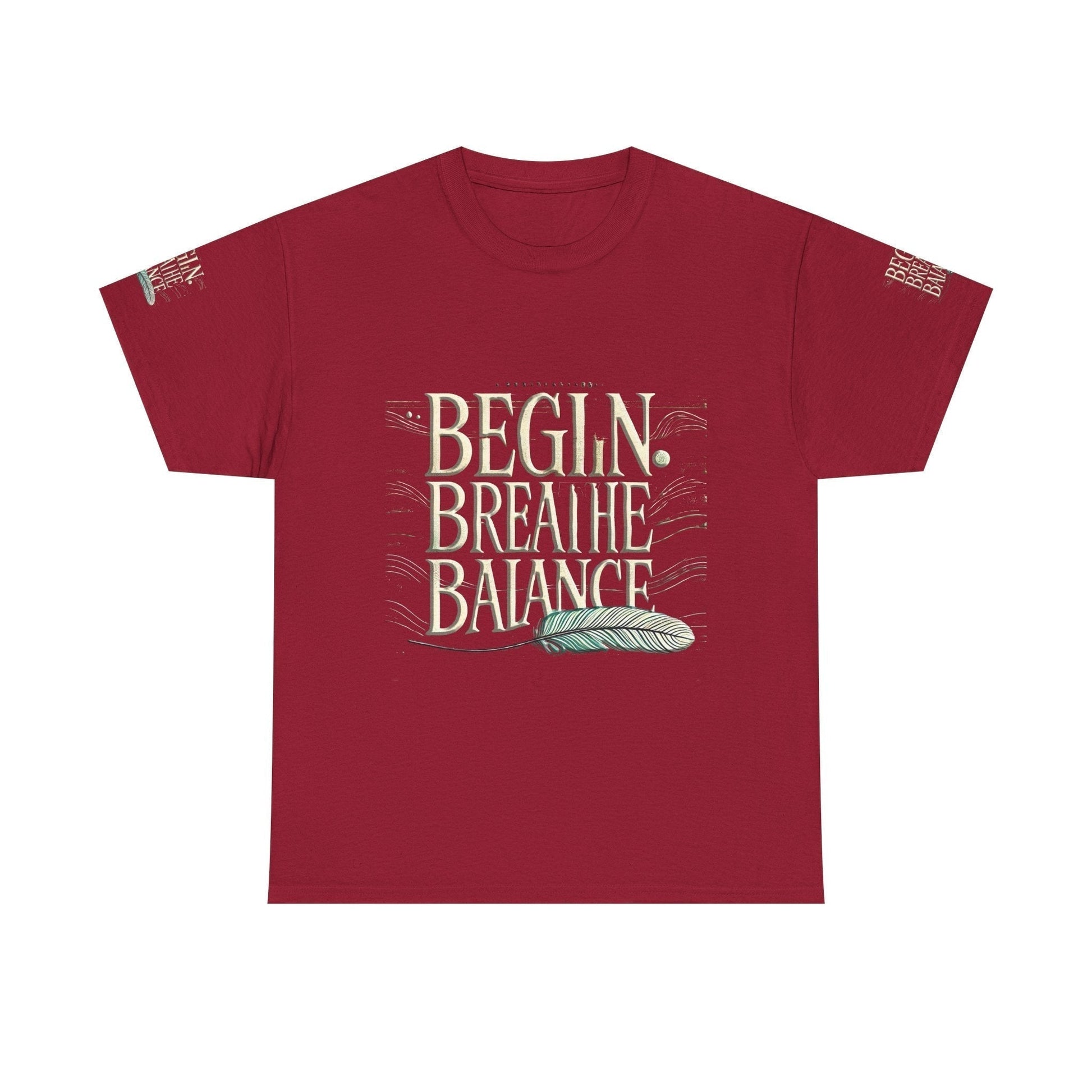 Unisex Heavy Cotton t-shirt  Begin Breathe Balance t-shirt for Comfort