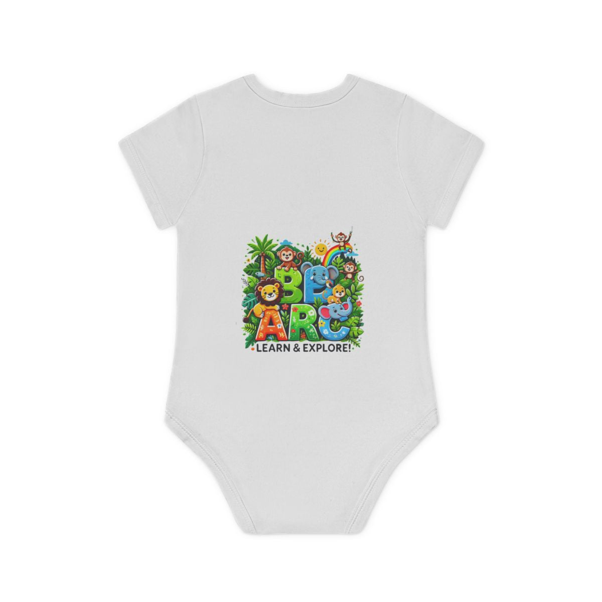Baby Organic Short Sleeve Bodysuit "Learn and Explore" Soft & Stylish