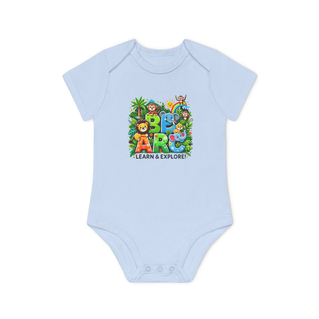 Baby Organic Short Sleeve Bodysuit "Learn and Explore" Soft & Stylish