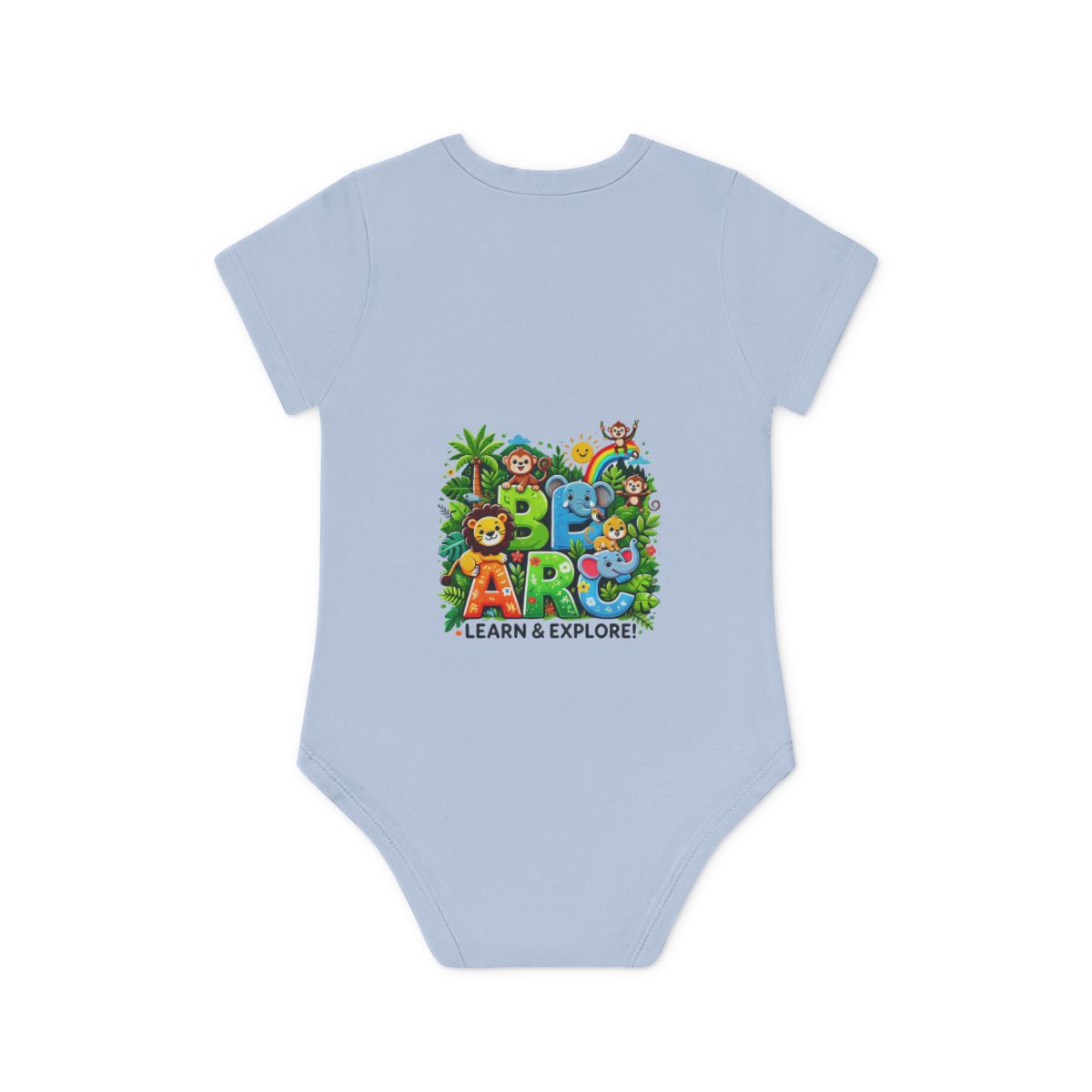 Baby Organic Short Sleeve Bodysuit "Learn and Explore" Soft & Stylish