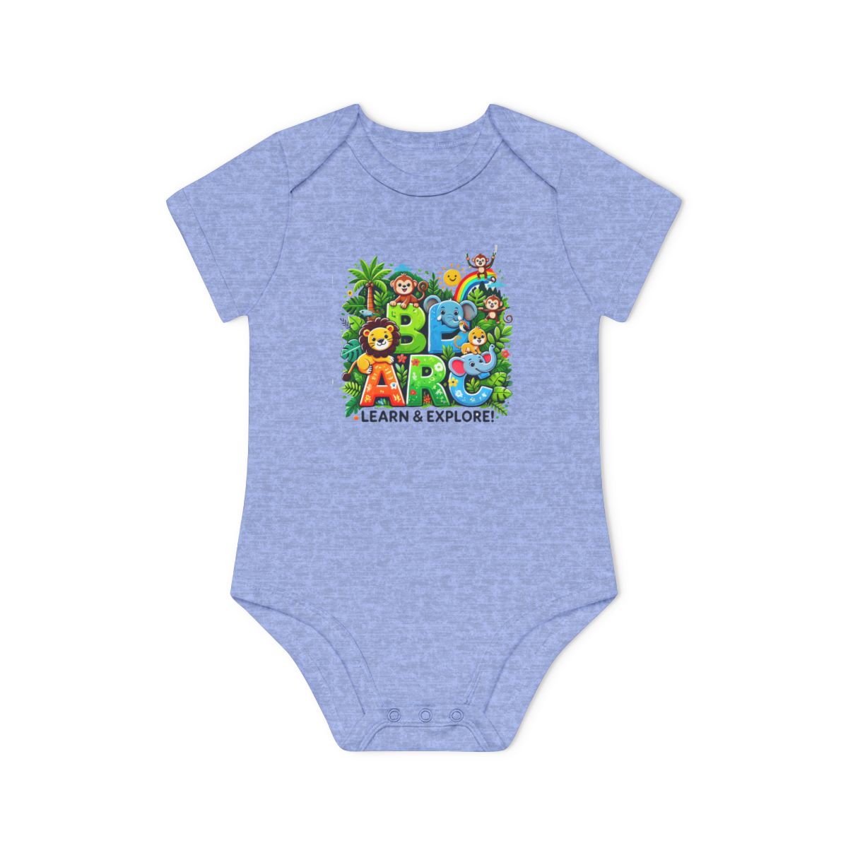Baby Organic Short Sleeve Bodysuit "Learn and Explore" Soft & Stylish