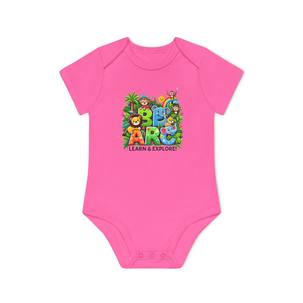 Baby Organic Short Sleeve Bodysuit "Learn and Explore" Soft & Stylish