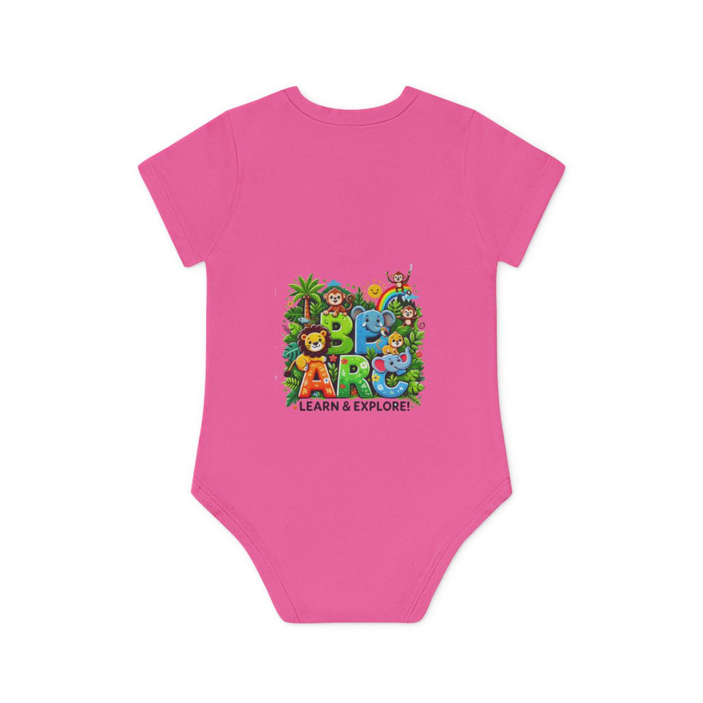 Baby Organic Short Sleeve Bodysuit "Learn and Explore" Soft & Stylish