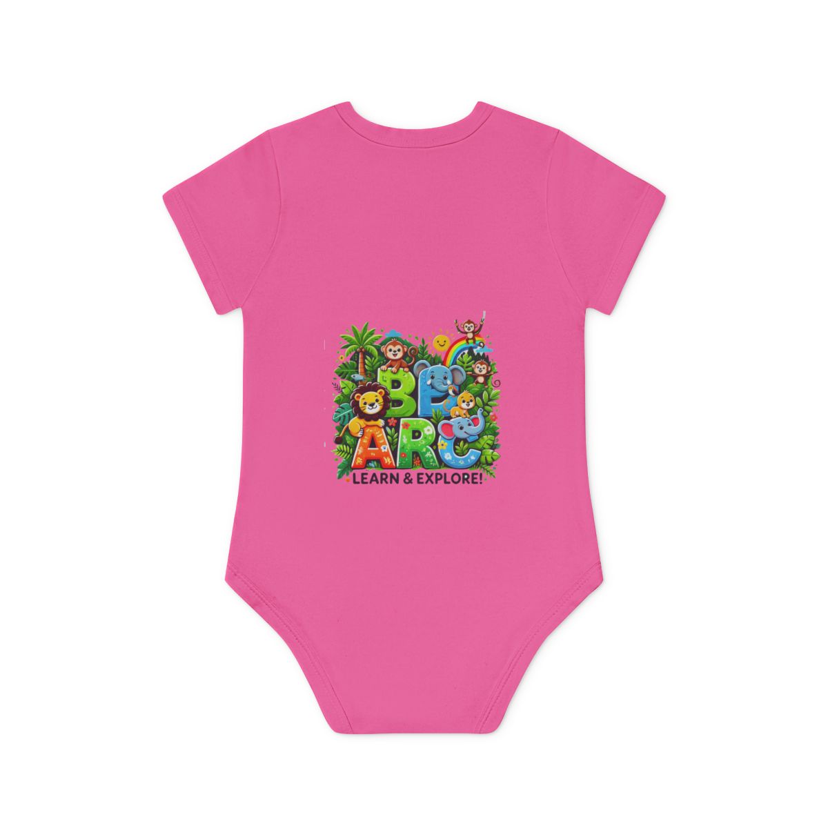 Baby Organic Short Sleeve Bodysuit "Learn and Explore" Soft & Stylish