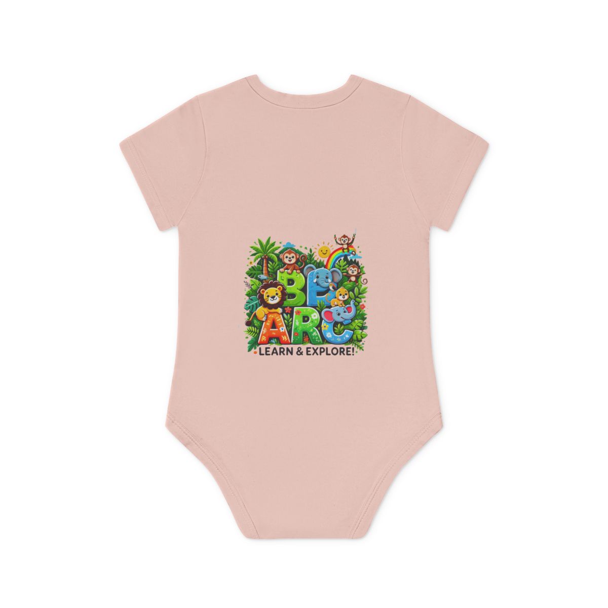 Baby Organic Short Sleeve Bodysuit "Learn and Explore" Soft & Stylish