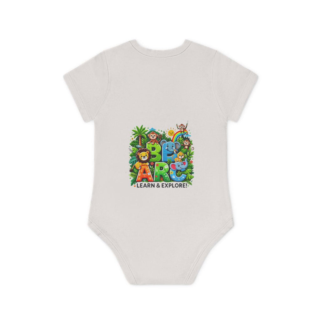 Baby Organic Short Sleeve Bodysuit "Learn and Explore" Soft & Stylish