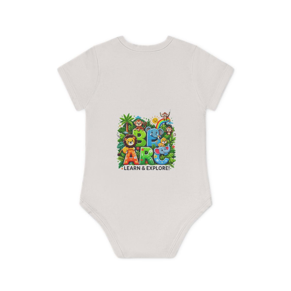 Baby Organic Short Sleeve Bodysuit "Learn and Explore" Soft & Stylish