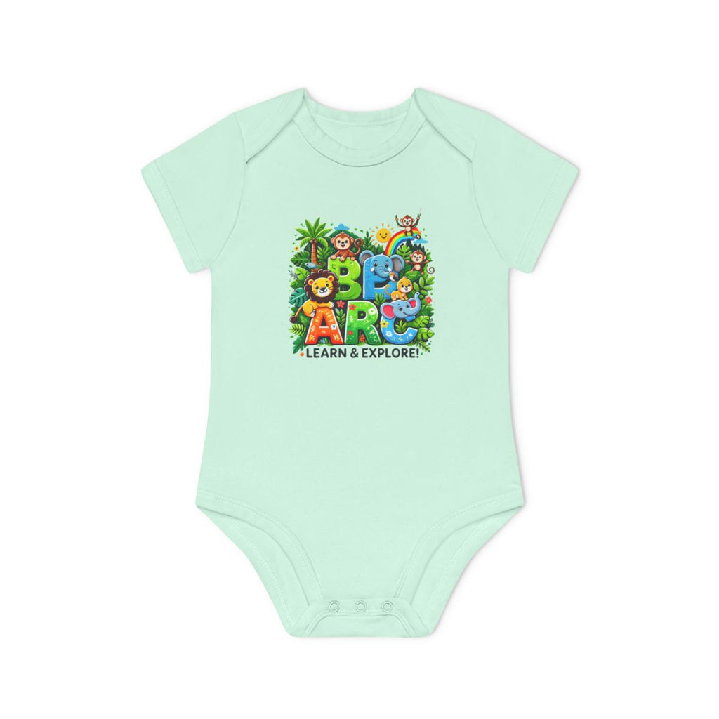 Baby Organic Short Sleeve Bodysuit "Learn and Explore" Soft & Stylish