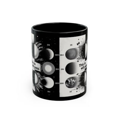 Black Mug - This Too Shall Pass - Modern Design - Inspirational