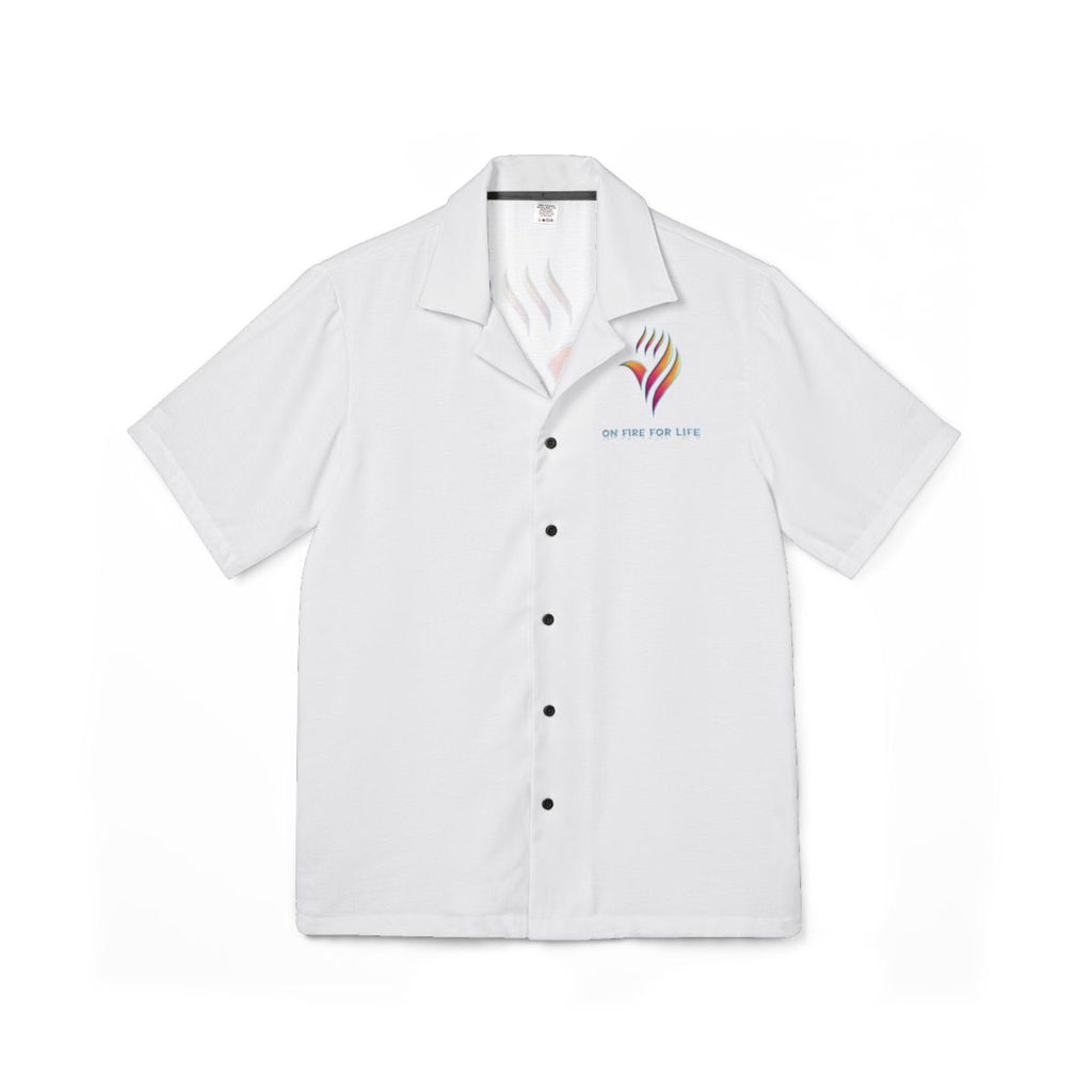 Mens Hawaiian Camp Shirt - (AOP) On Fire for Life