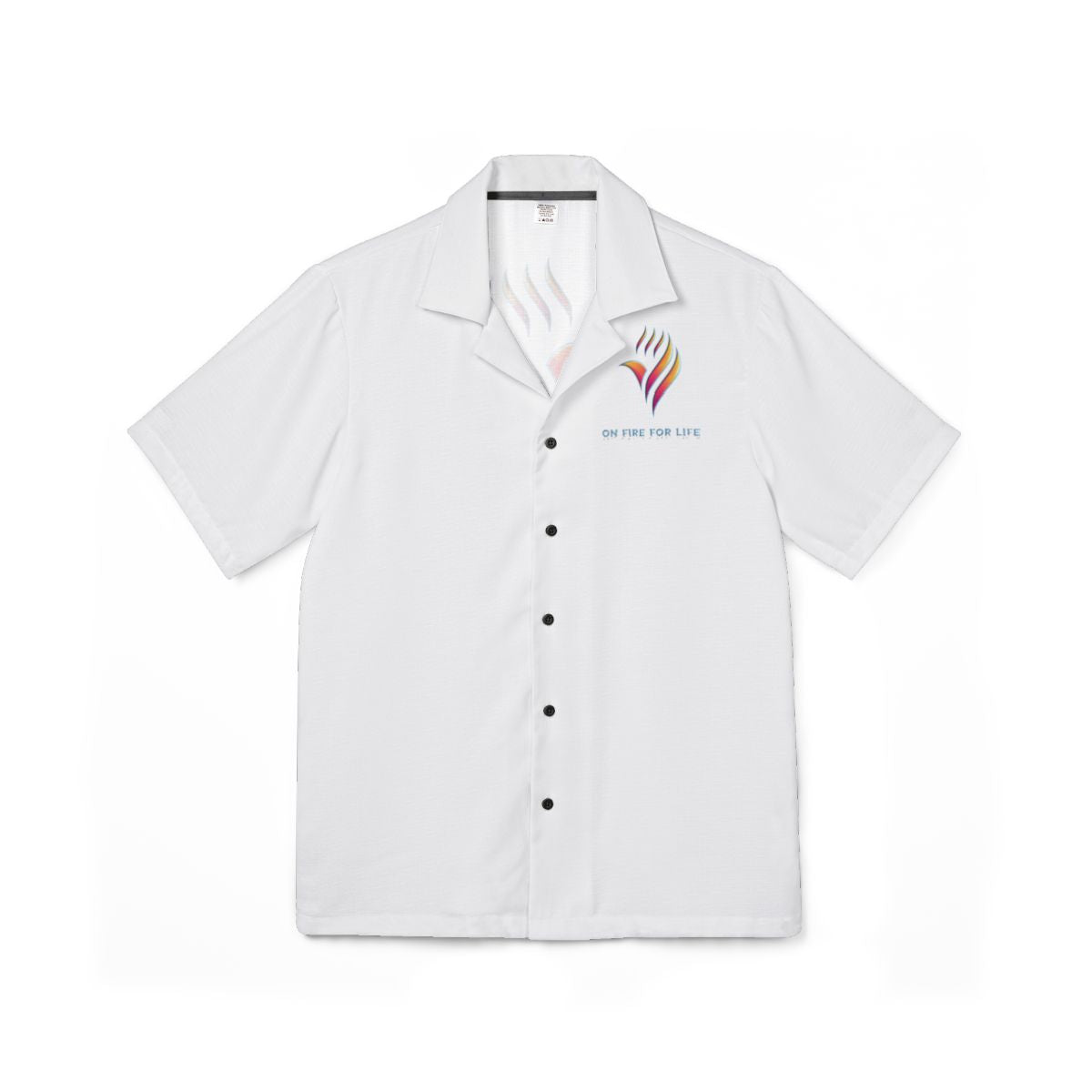 Mens Hawaiian Camp Shirt - (AOP) On Fire for Life