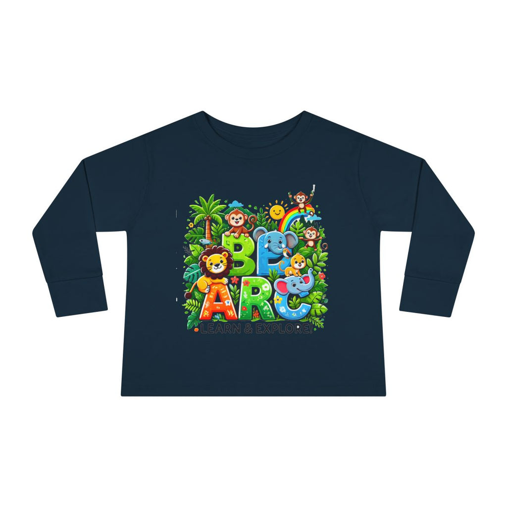 Toddler Long Sleeve T-shirt  Learn and Explore  Soft, Durable & Gentle