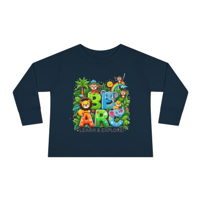 Toddler Long Sleeve T-shirt  Learn and Explore  Soft, Durable & Gentle