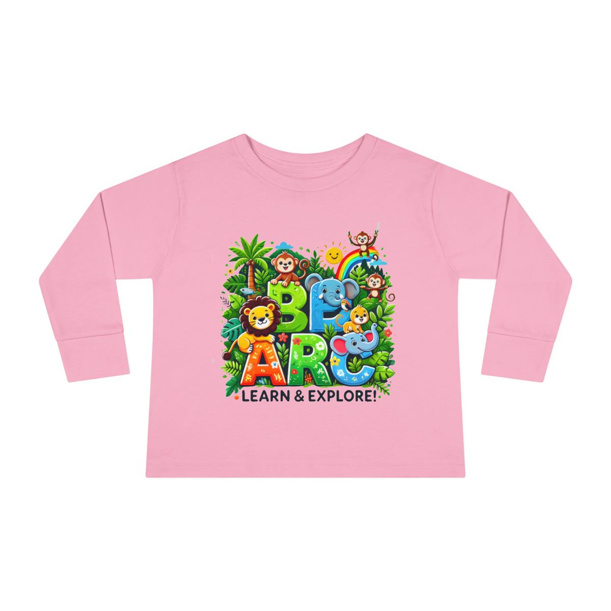 Toddler Long Sleeve T-shirt  Learn and Explore  Soft, Durable & Gentle