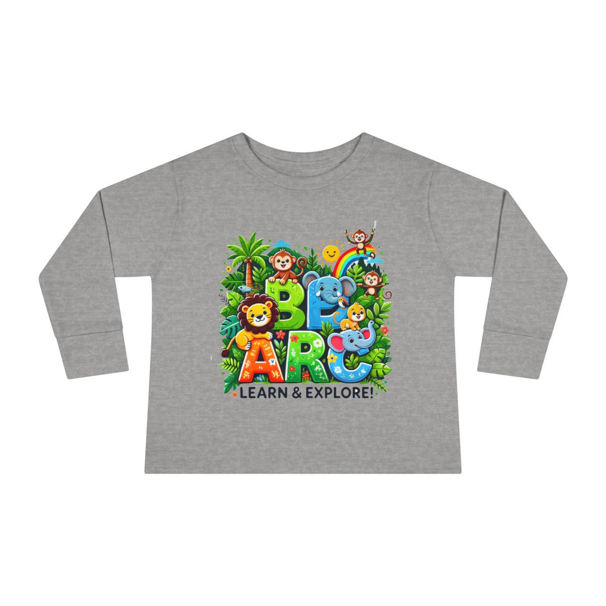 Toddler Long Sleeve T-shirt  Learn and Explore  Soft, Durable & Gentle