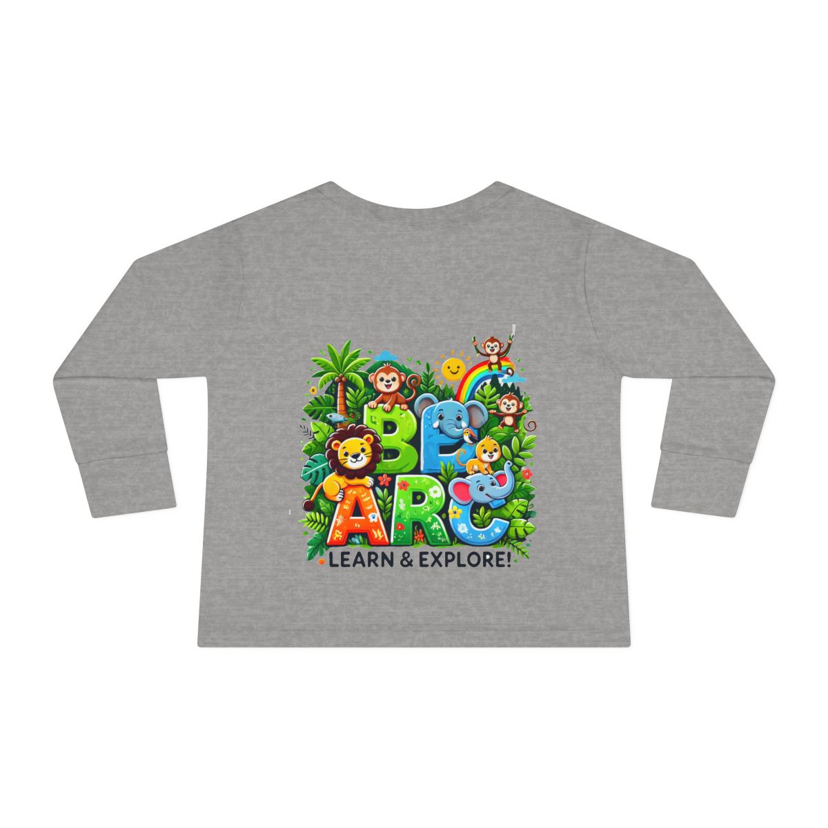 Toddler Long Sleeve T-shirt  Learn and Explore  Soft, Durable & Gentle