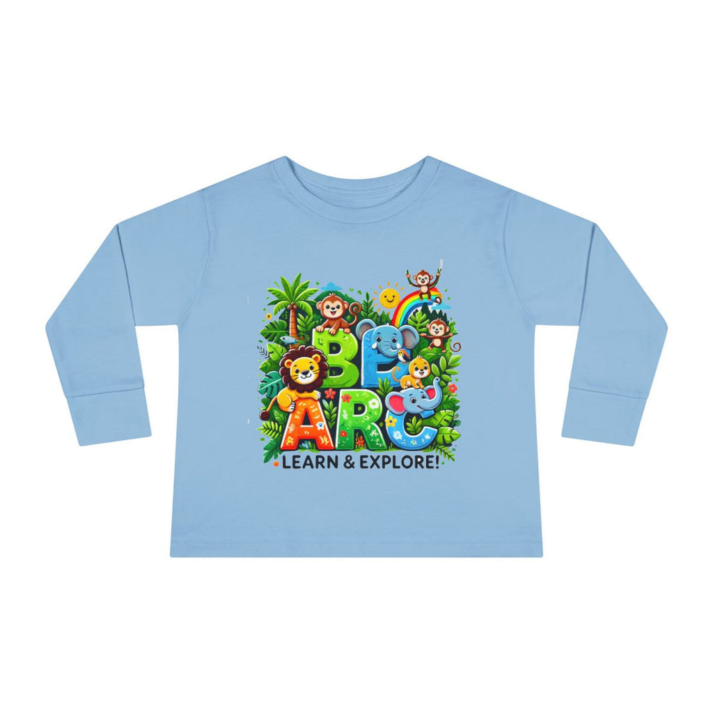 Toddler Long Sleeve T-shirt  Learn and Explore  Soft, Durable & Gentle