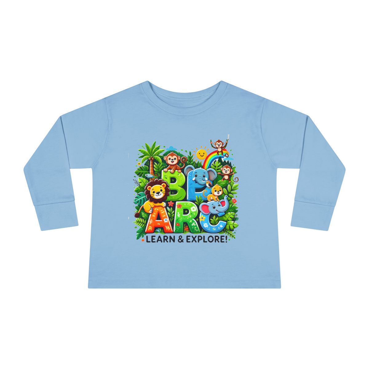 Toddler Long Sleeve T-shirt  Learn and Explore  Soft, Durable & Gentle